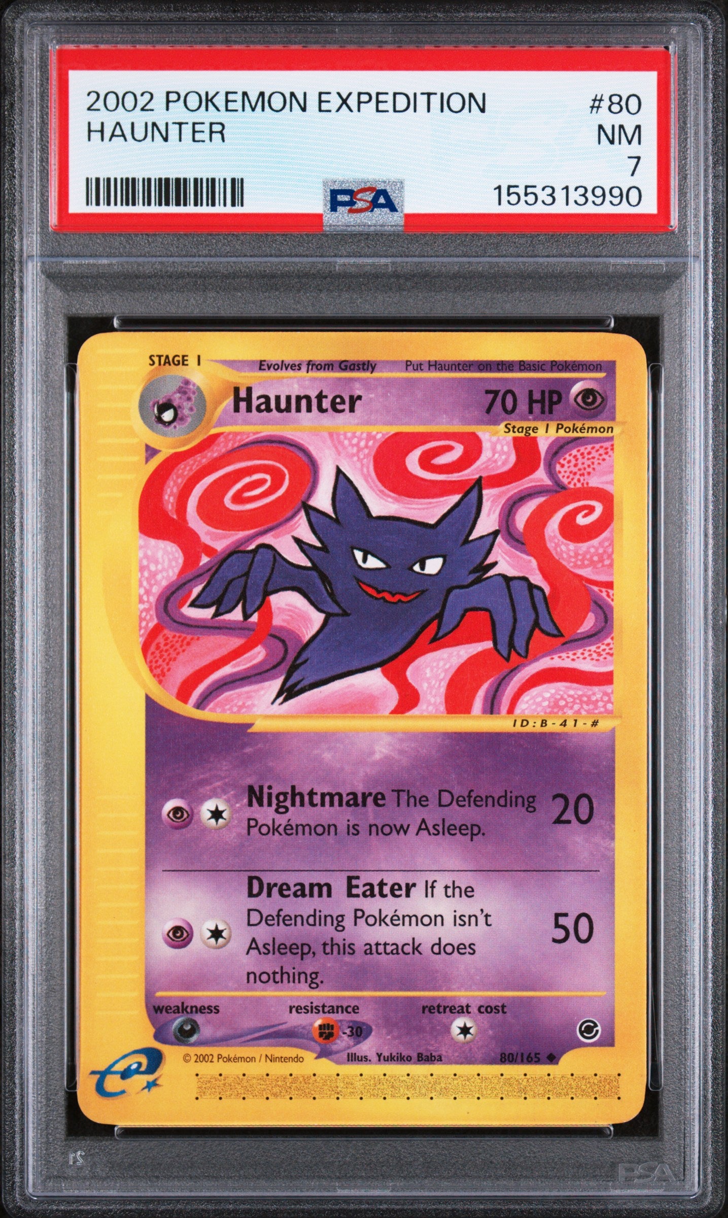 2002 Pokemon Expedition #80 Haunter PSA 7