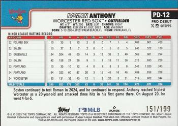 2025 Topps Pro Debut #PD-12 Roman Anthony Foil #/99