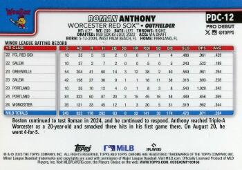 2025 Topps Pro Debut #PDC-12 Roman Anthony Chrome