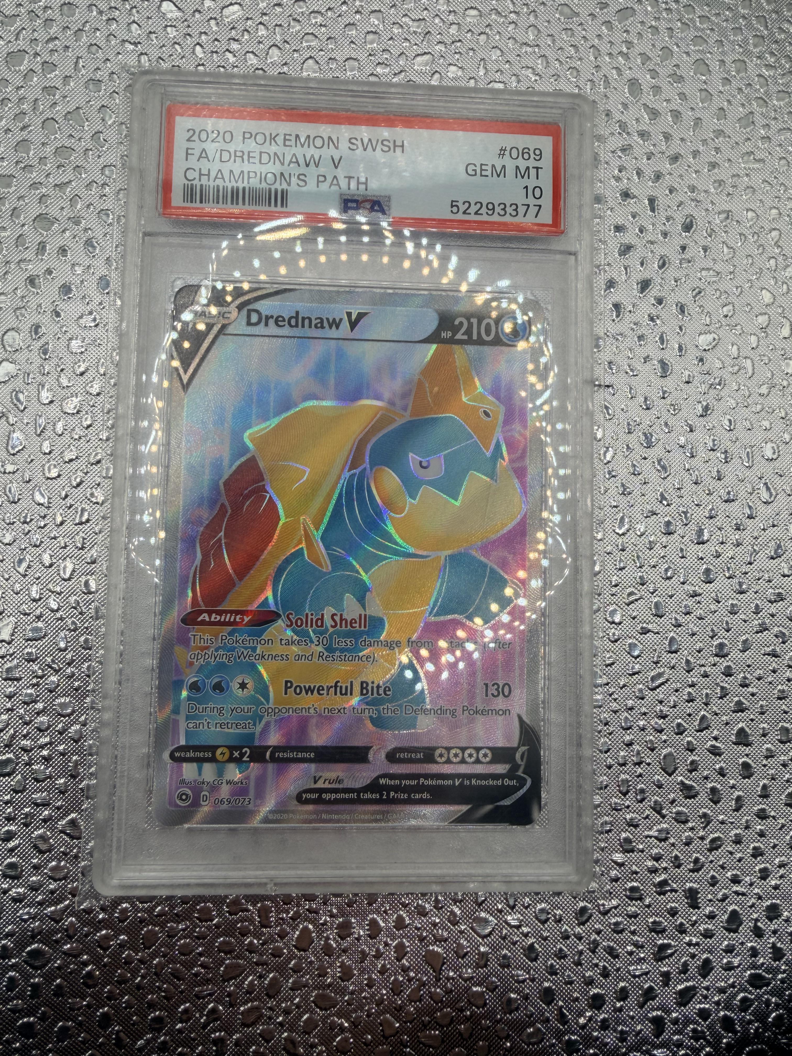 2020 Pokemon Sword & Shield Champion'S Path #069 Fa/Drednaw V PSA 10