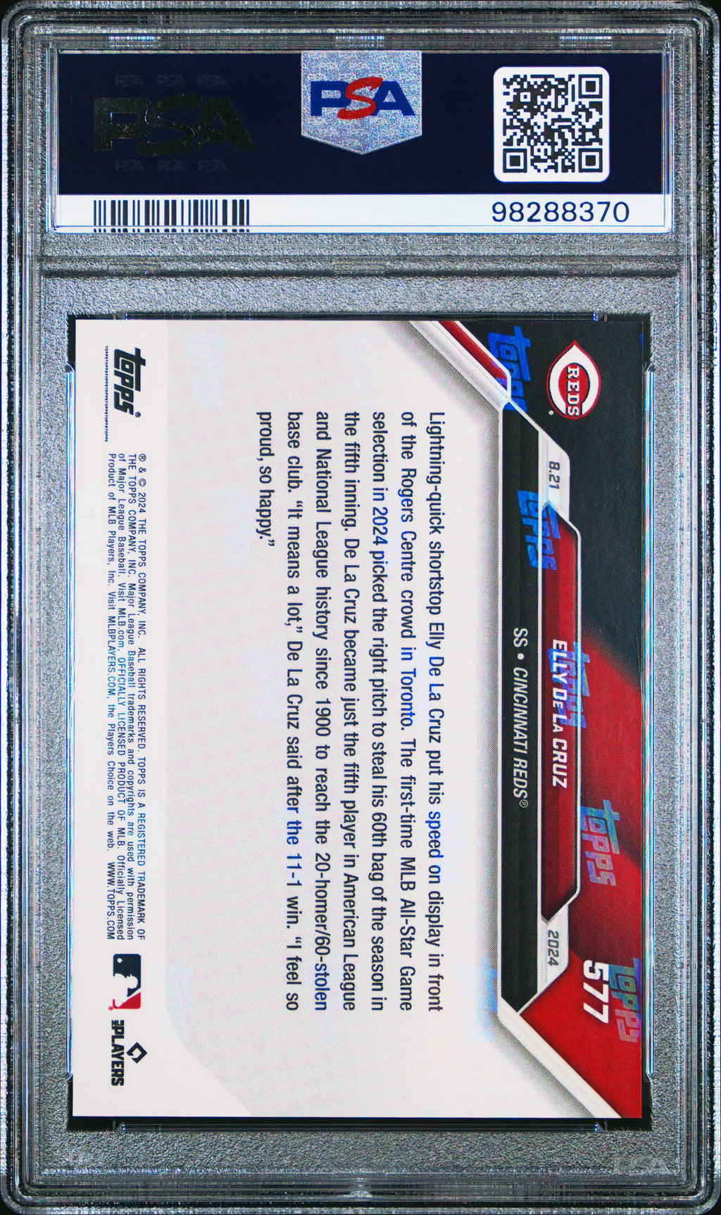 2024 Topps Now #577 Elly De La Cruz PSA 10