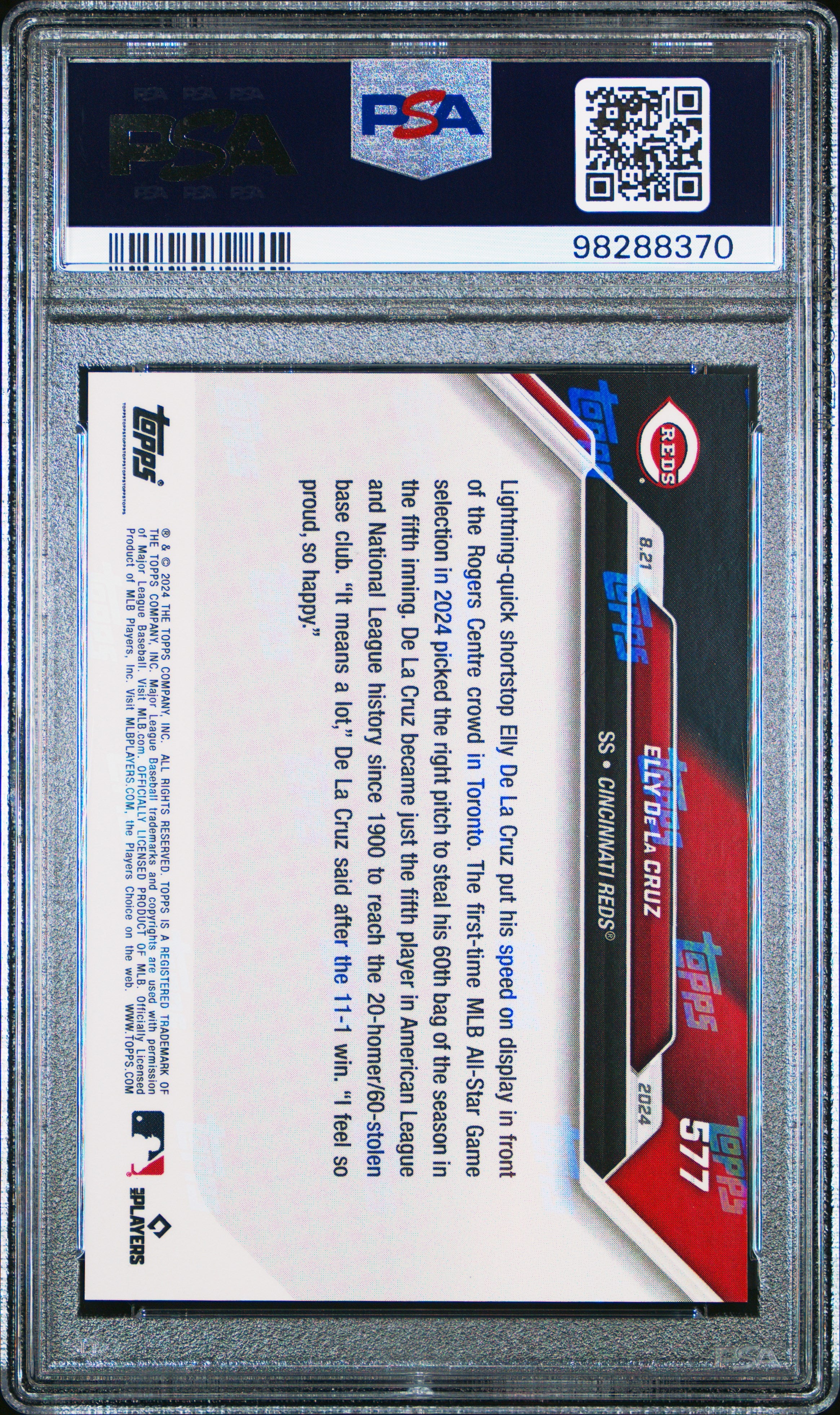 2024 Topps Now #577 Elly De La Cruz PSA 10