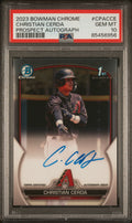 2023 Bowman Chrome Prospect Autographs #CPACCE Christian Cerda PSA 10