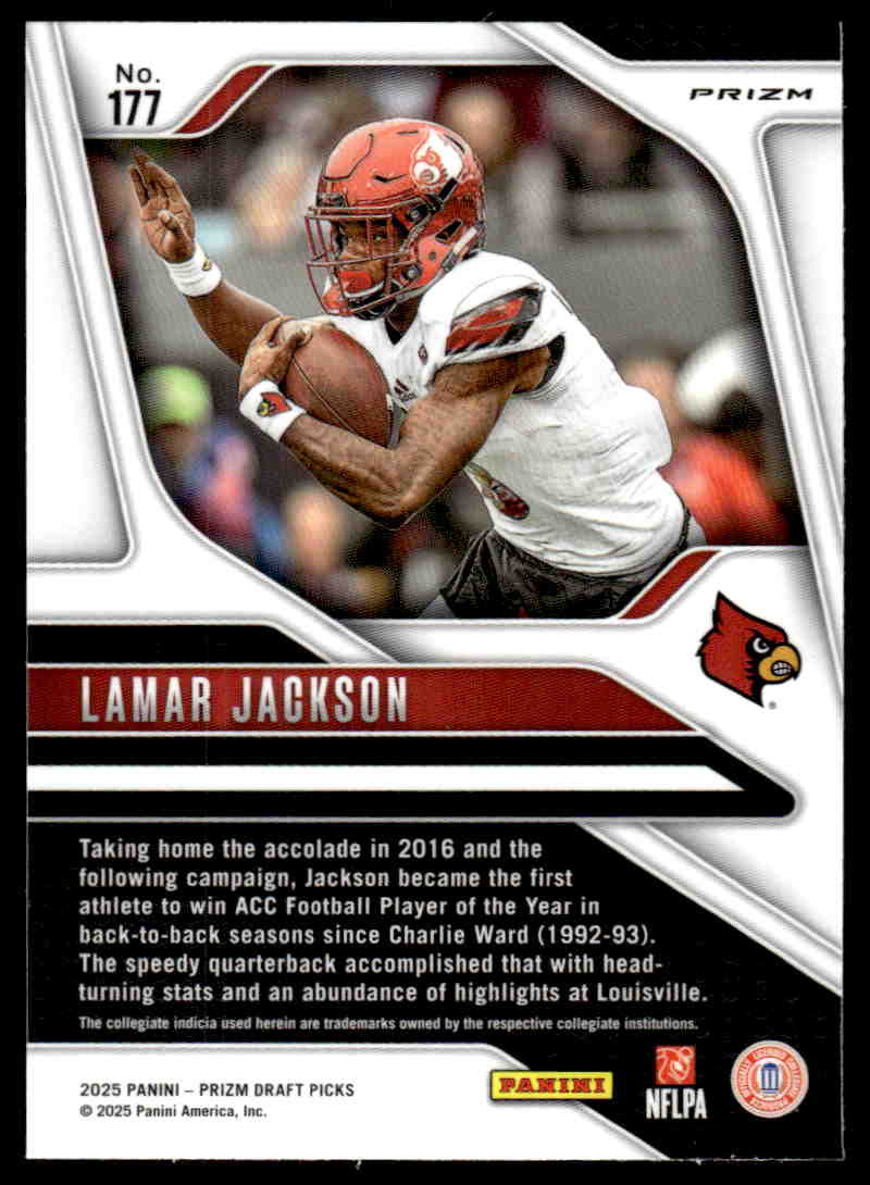 2025 Panini Prizm Draft Picks #177 Lamar Jackson Prizms Gold Ice