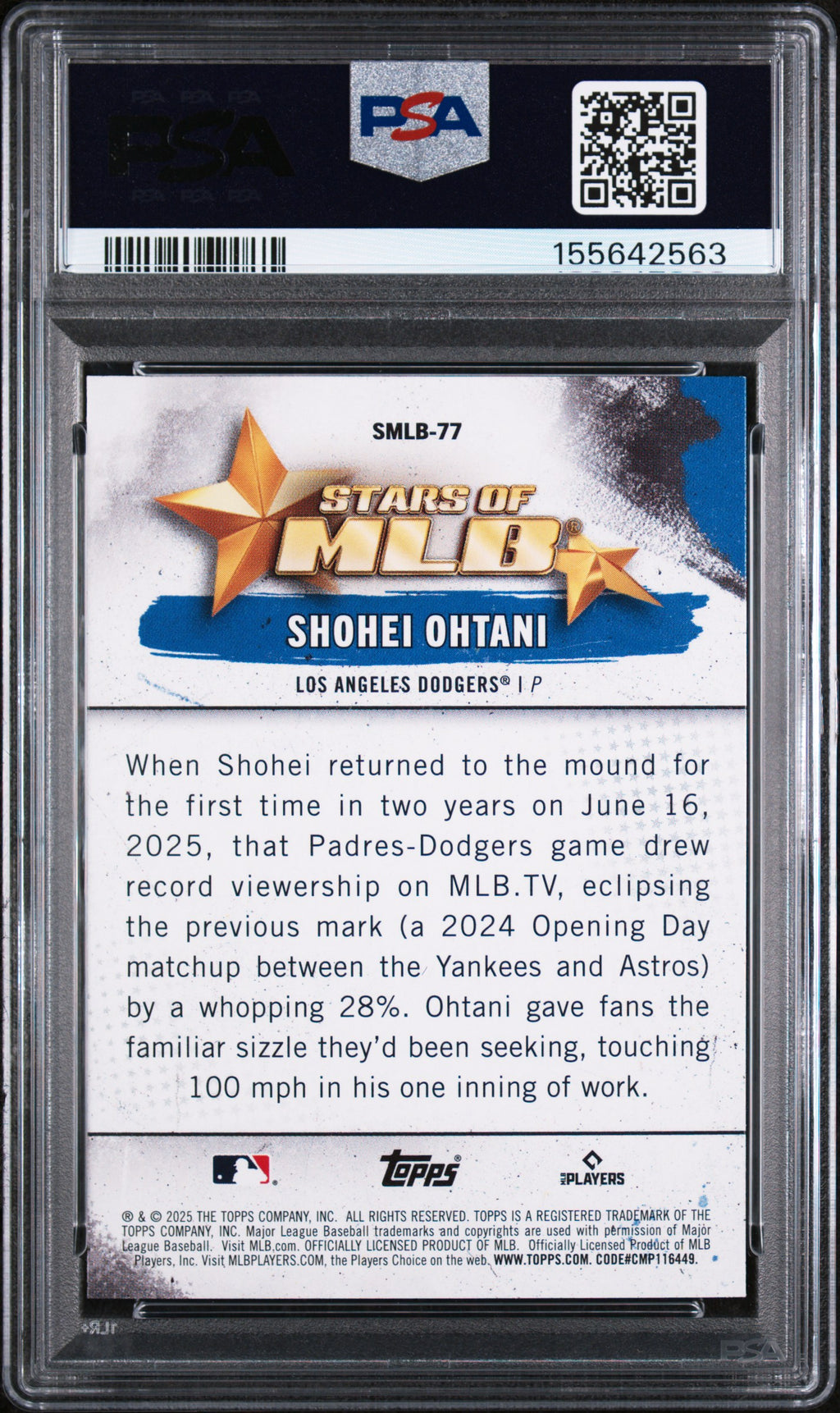 2025 Topps Stars Of Mlb #SMLB77 Shohei Ohtani Stars Of Mlb PSA 10