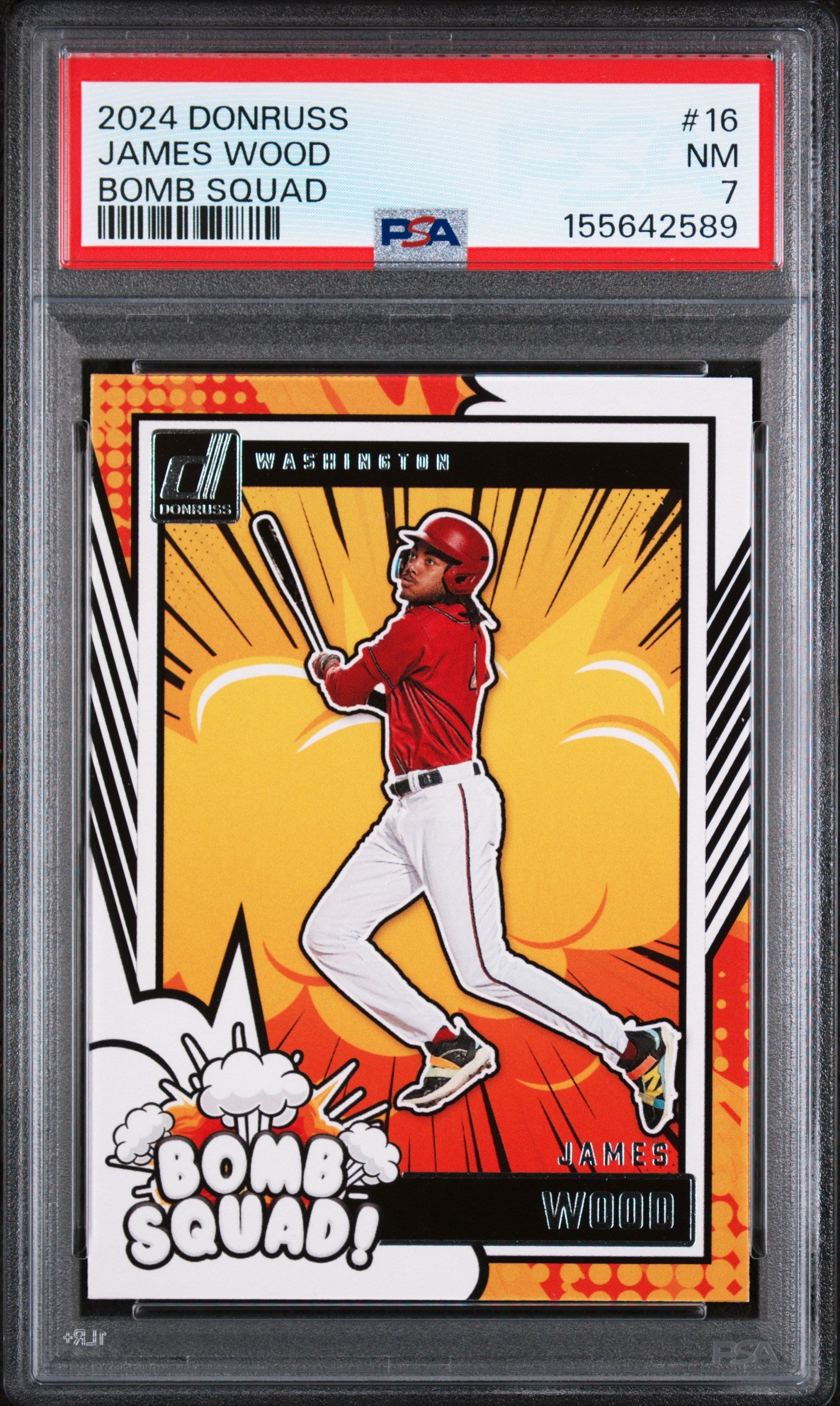 2024 Panini Donruss Bomb Squad #16 James Wood PSA 7