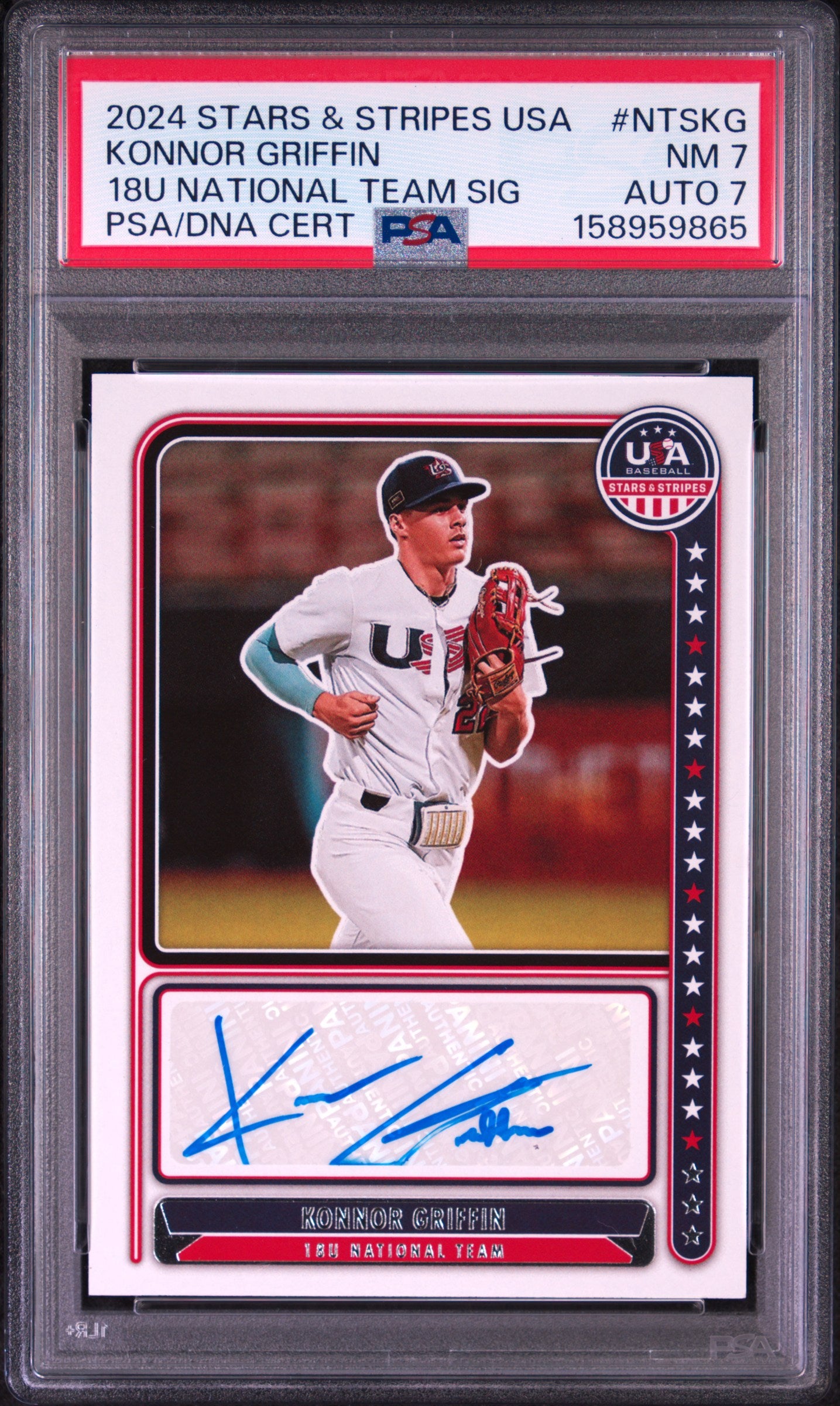 2024 Panini Stars & Stripes Usa National Team Signatures Konnor Griffin PSA 7