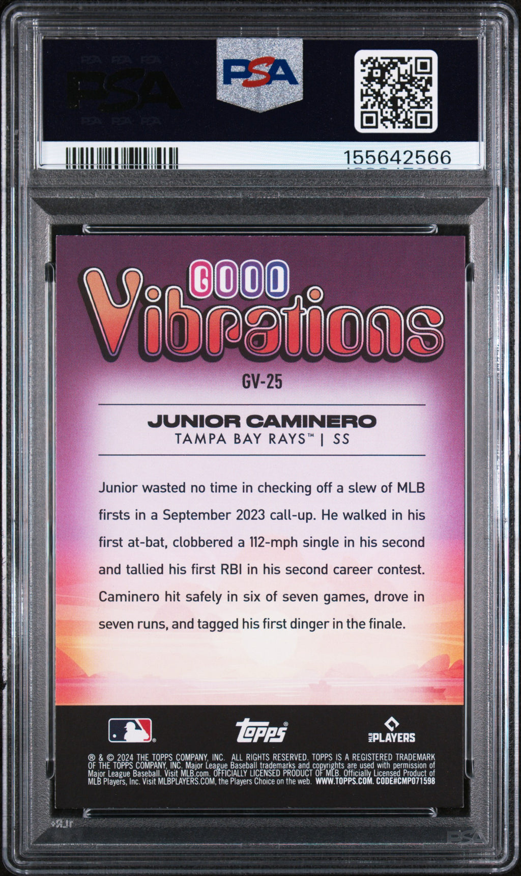 2024 Topps Big League Good Vibrations #GV25 Junior Caminero PSA 8