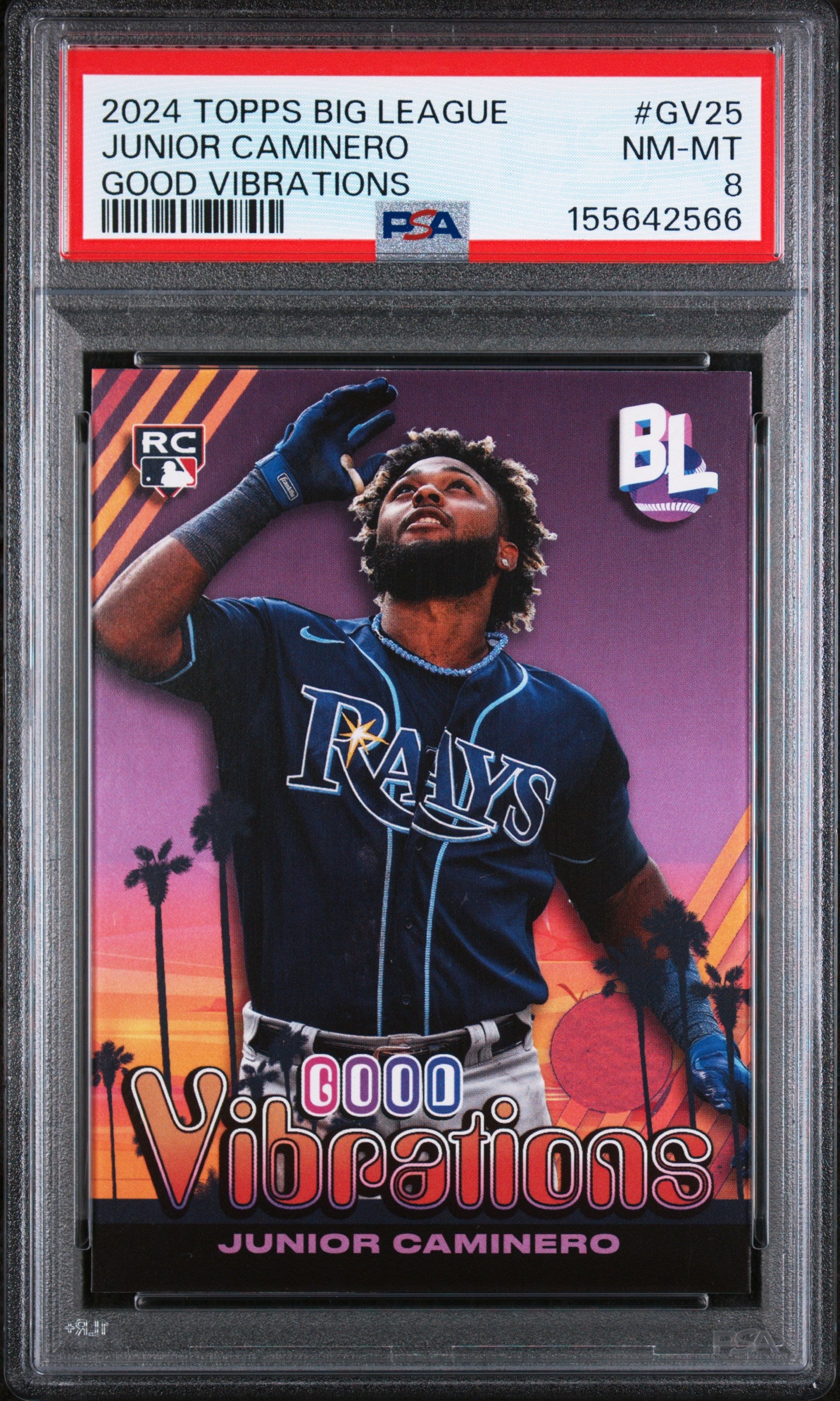 2024 Topps Big League Good Vibrations #GV25 Junior Caminero PSA 8