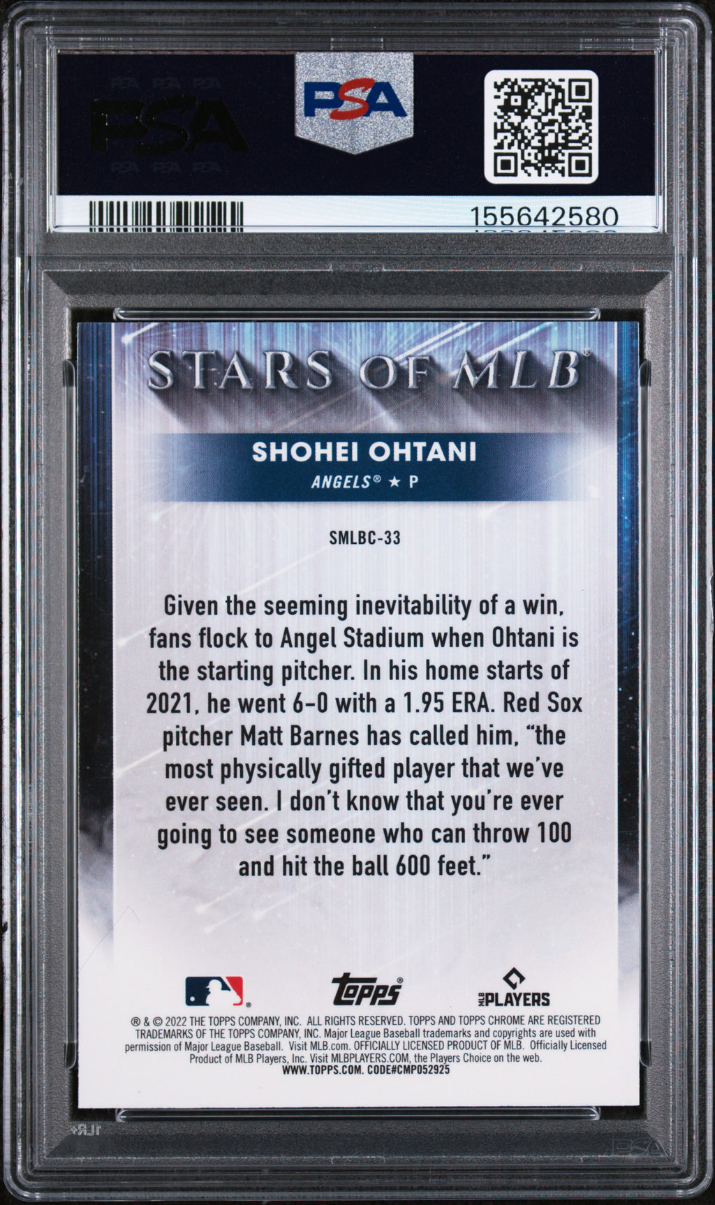 2022 Topps Stars Of Mlb #SMLBC33 Shohei Ohtani Stars Of Mlb-Sr.2-Chrome PSA 10