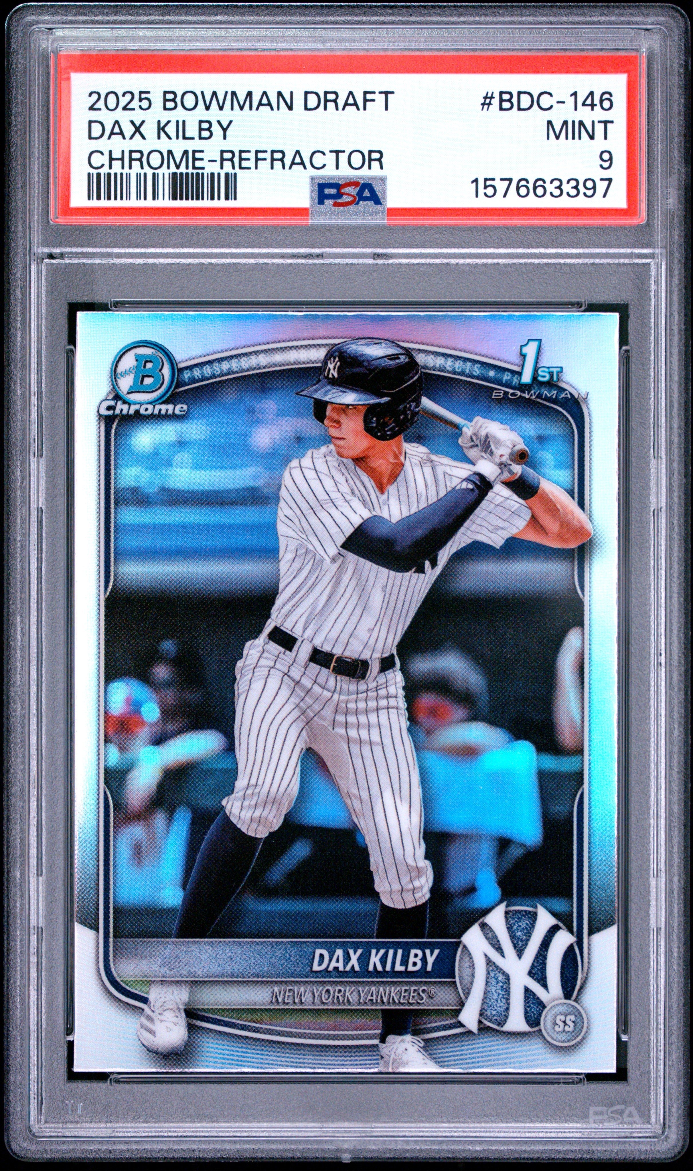 2025 Bowman Draft #BDC-146 Dax Kilby Chrome-Refractor PSA 9