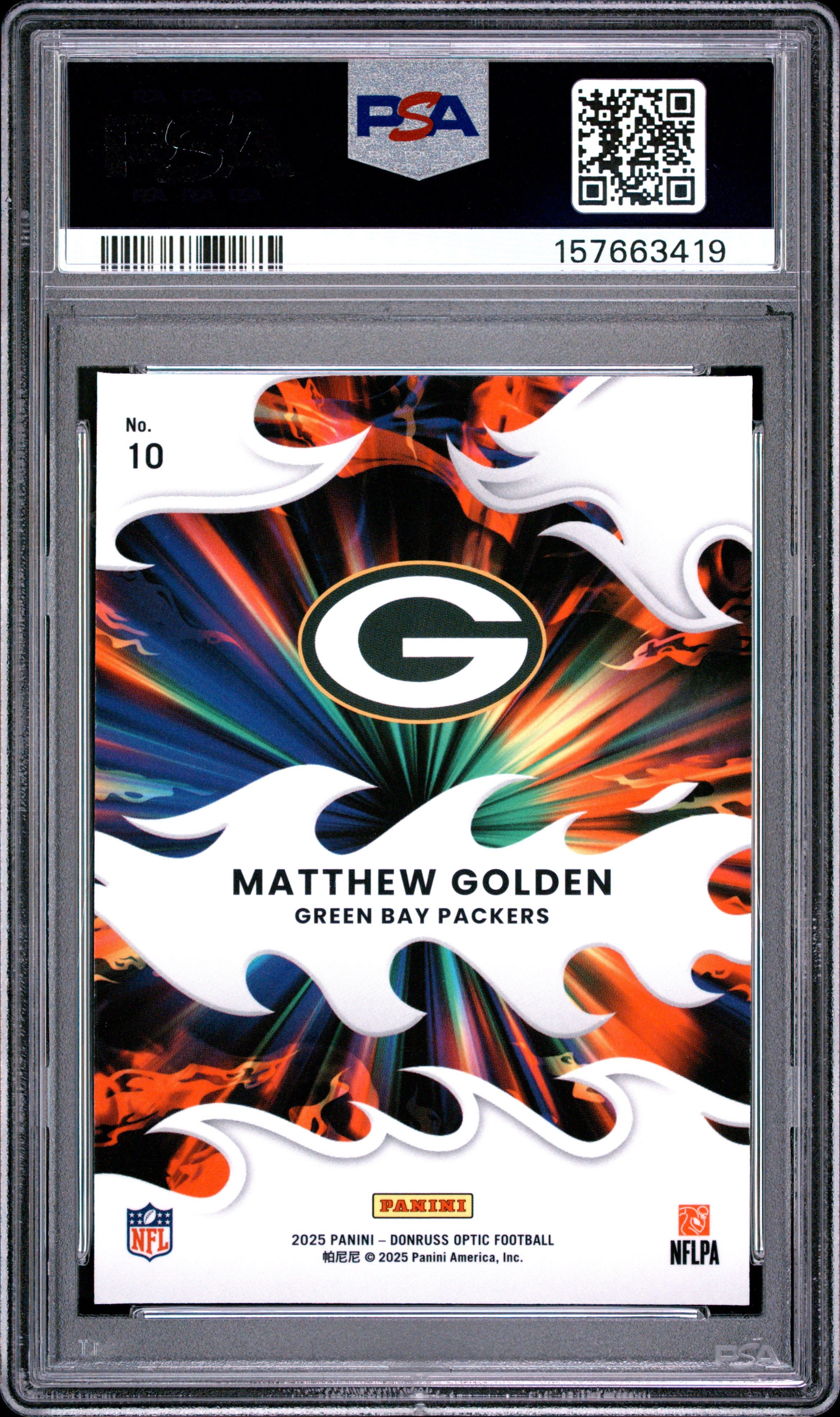 2025 Panini Donruss Optic Light It Up #10 Matthew Golden PSA 8
