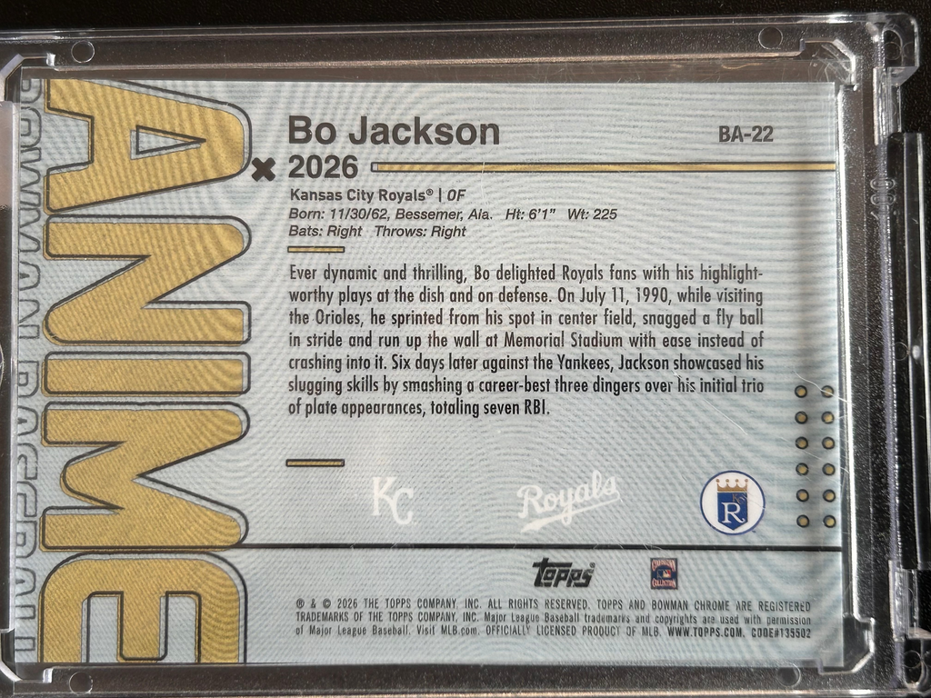 Bo Jackson 2026 Topps Bowman Chrome ##BA-22 Anime Holo