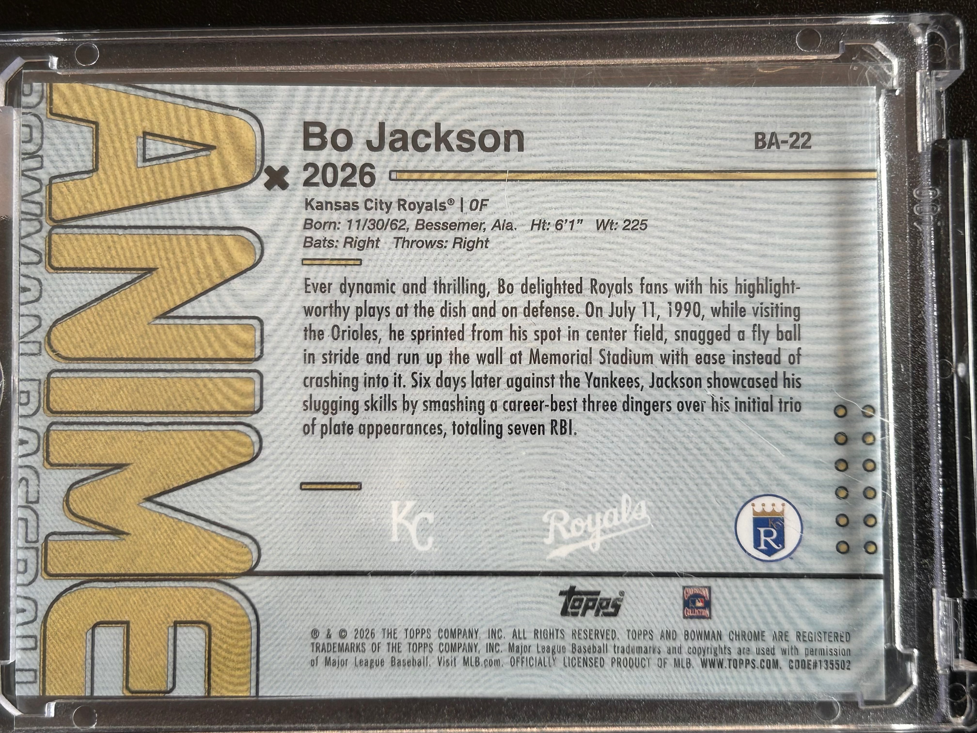 Bo Jackson 2026 Topps Bowman Chrome ##BA-22 Anime Holo