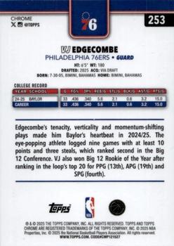 2025-26 Topps Chrome #253 VJ Edgecombe Skylight Refractor