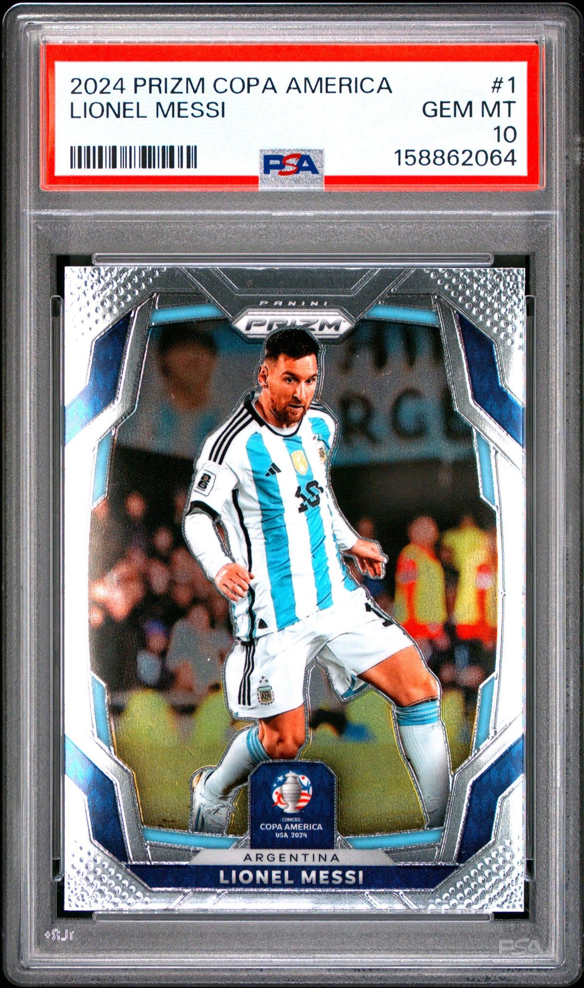 2024 Panini Prizm Conmebol Copa America #1 Lionel Messi PSA 10