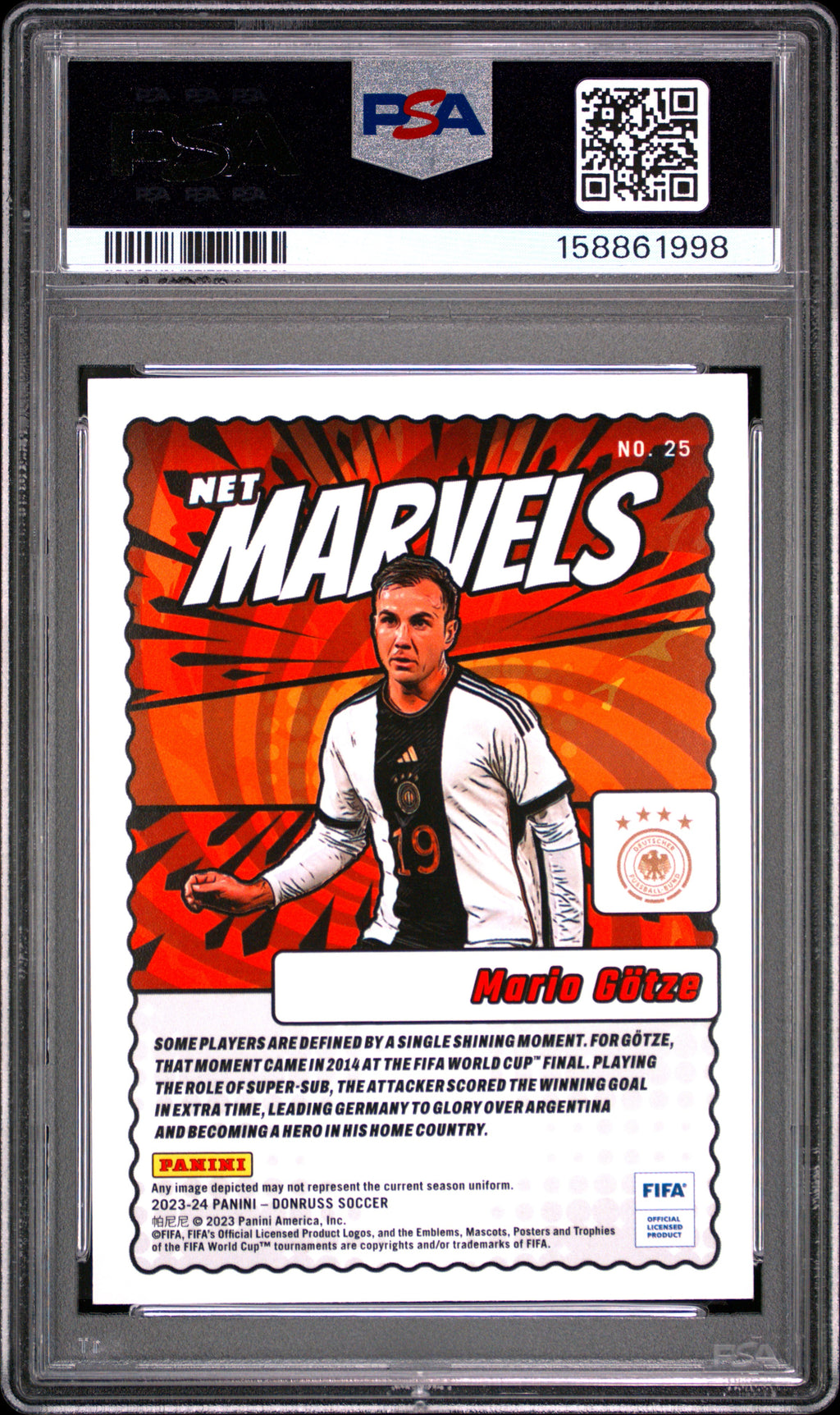 2023-24 Panini Donruss Fifa Net Marvels #25 Mario Gotze PSA 10