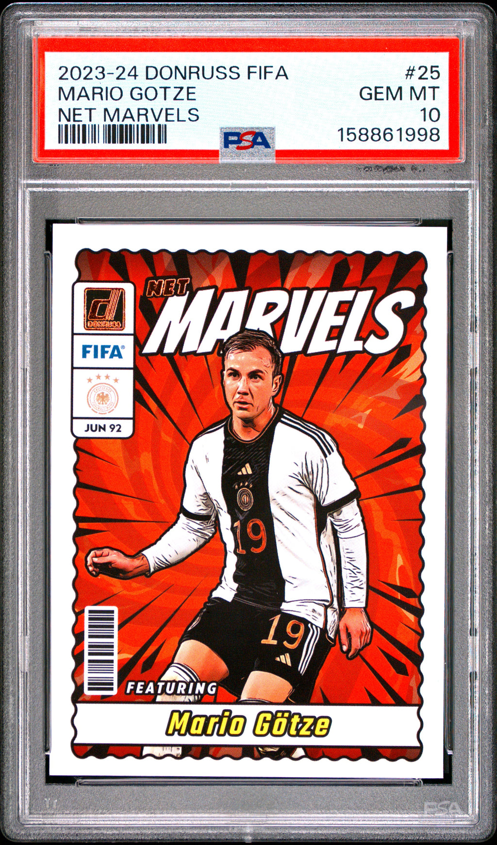 2023-24 Panini Donruss Fifa Net Marvels #25 Mario Gotze PSA 10