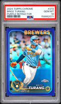 2024 Topps Chrome #272 Brice Turang Purple Refractor #165/250 PSA 10