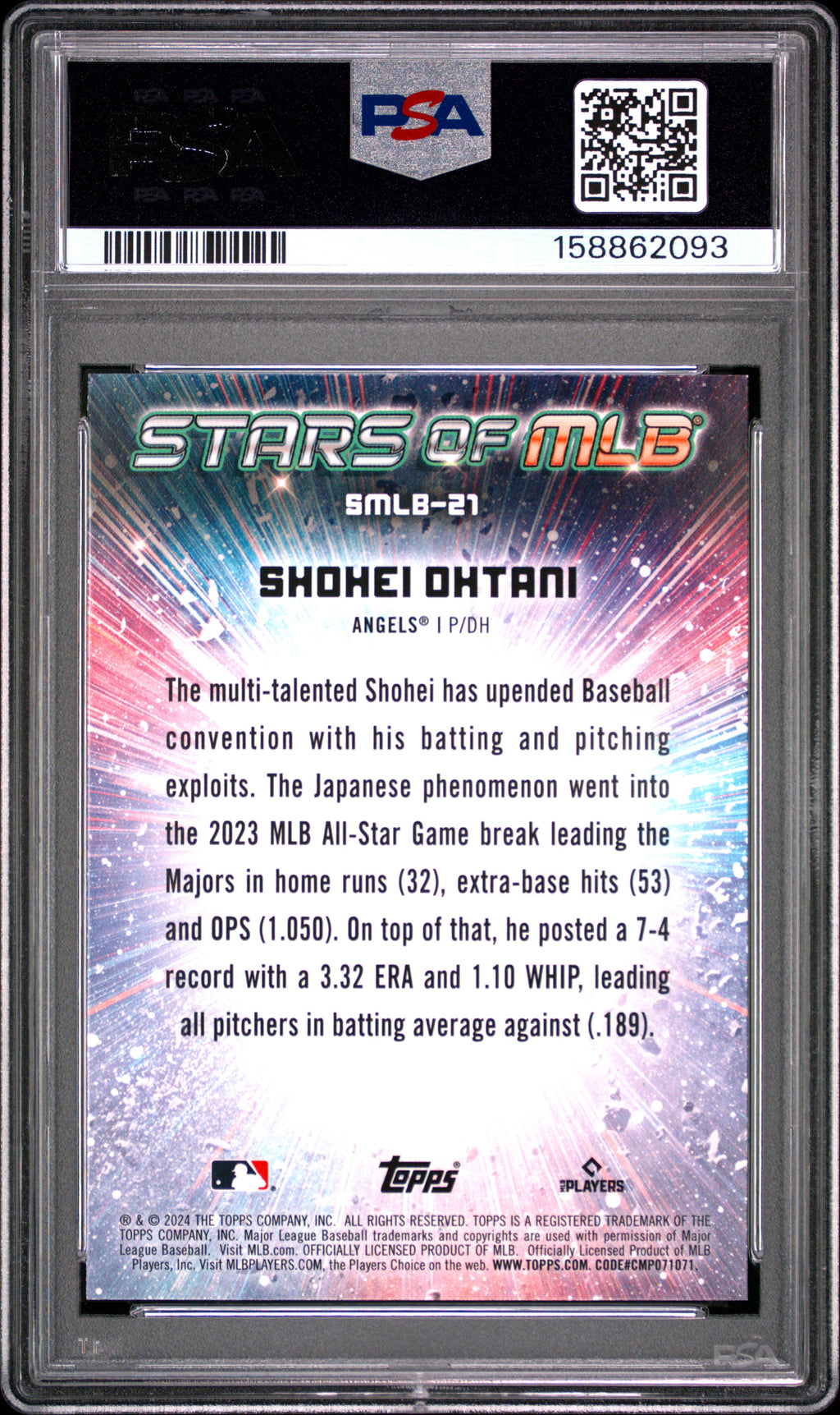 2024 Topps Stars Of Mlb #SMLB21 Shohei Ohtani PSA 9