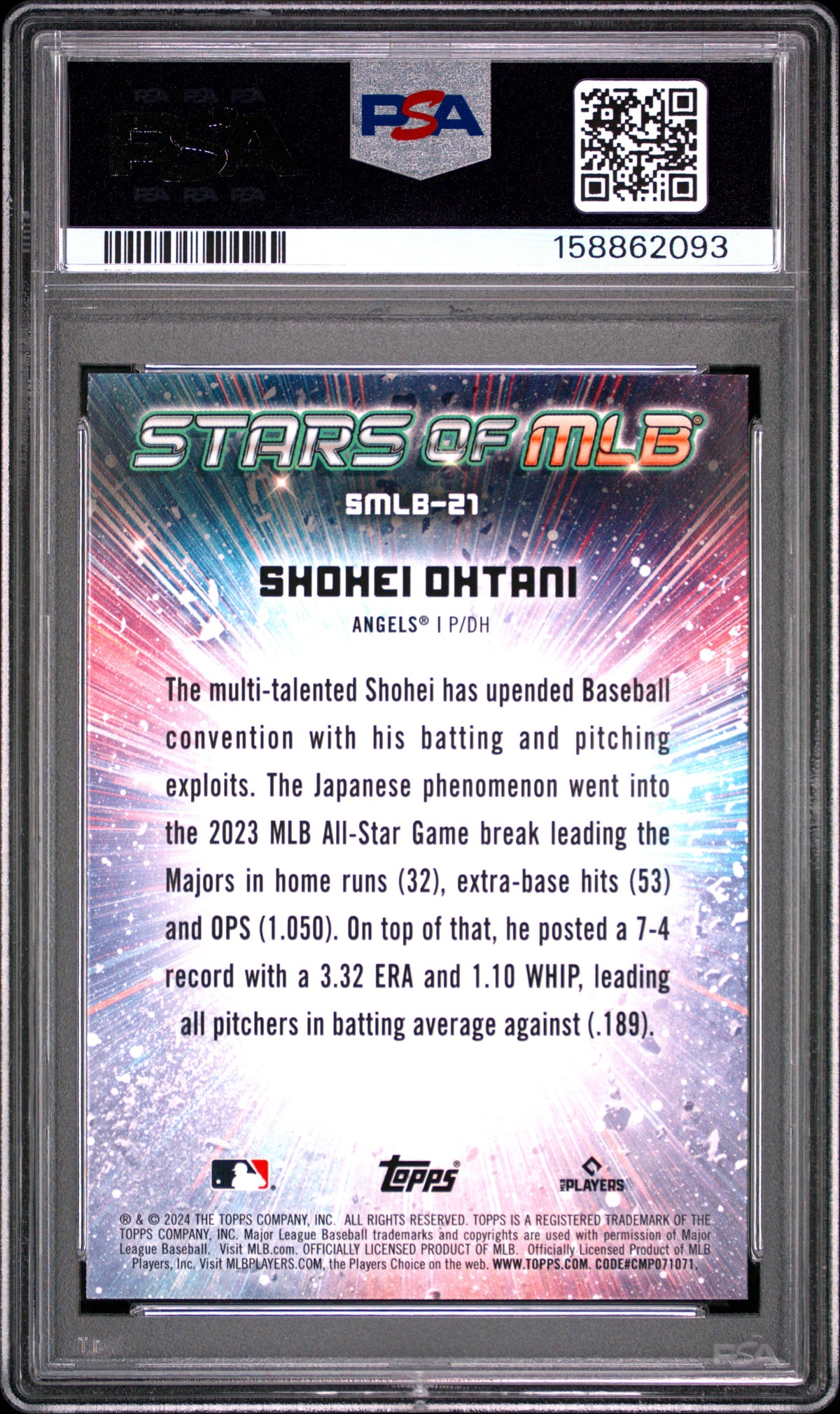 2024 Topps Stars Of Mlb #SMLB21 Shohei Ohtani PSA 9