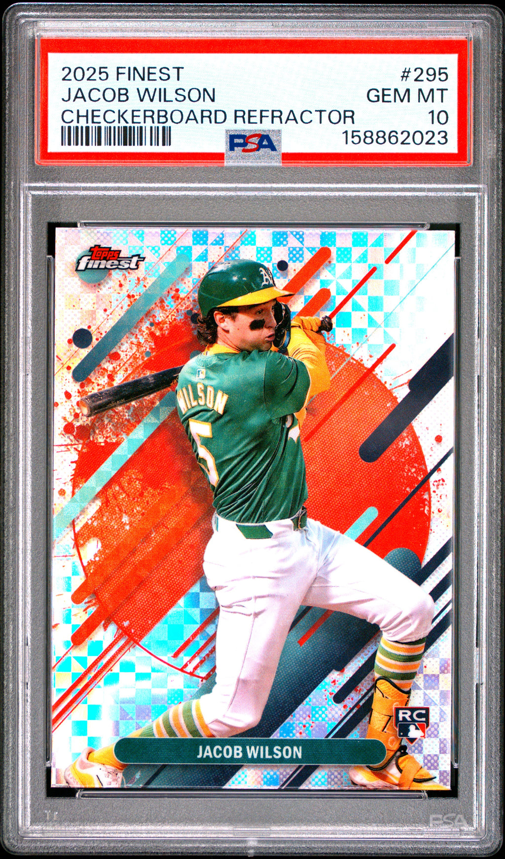 2025 Topps Finest #295 Jacob Wilson Checkerboard Refractor PSA 10