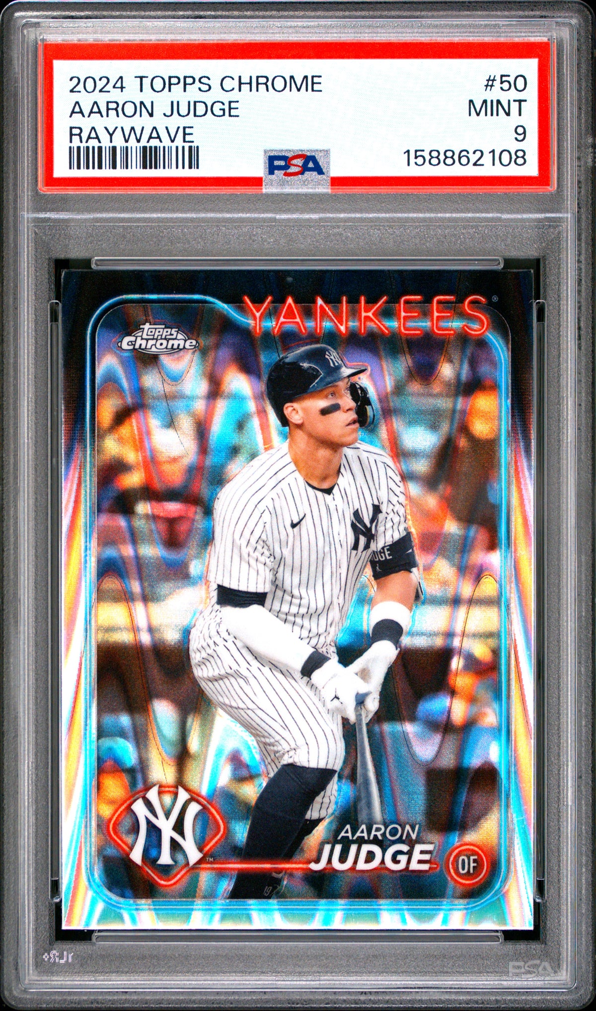 2024 Topps Chrome #50 Aaron Judge Raywave PSA 9
