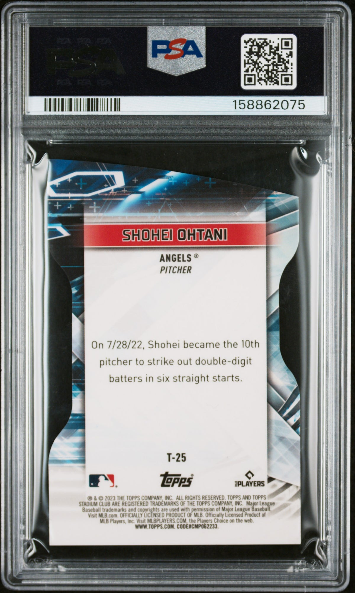 2023 Topps Stadium Club Triumvirates #T25 Shohei Ohtani PSA 10