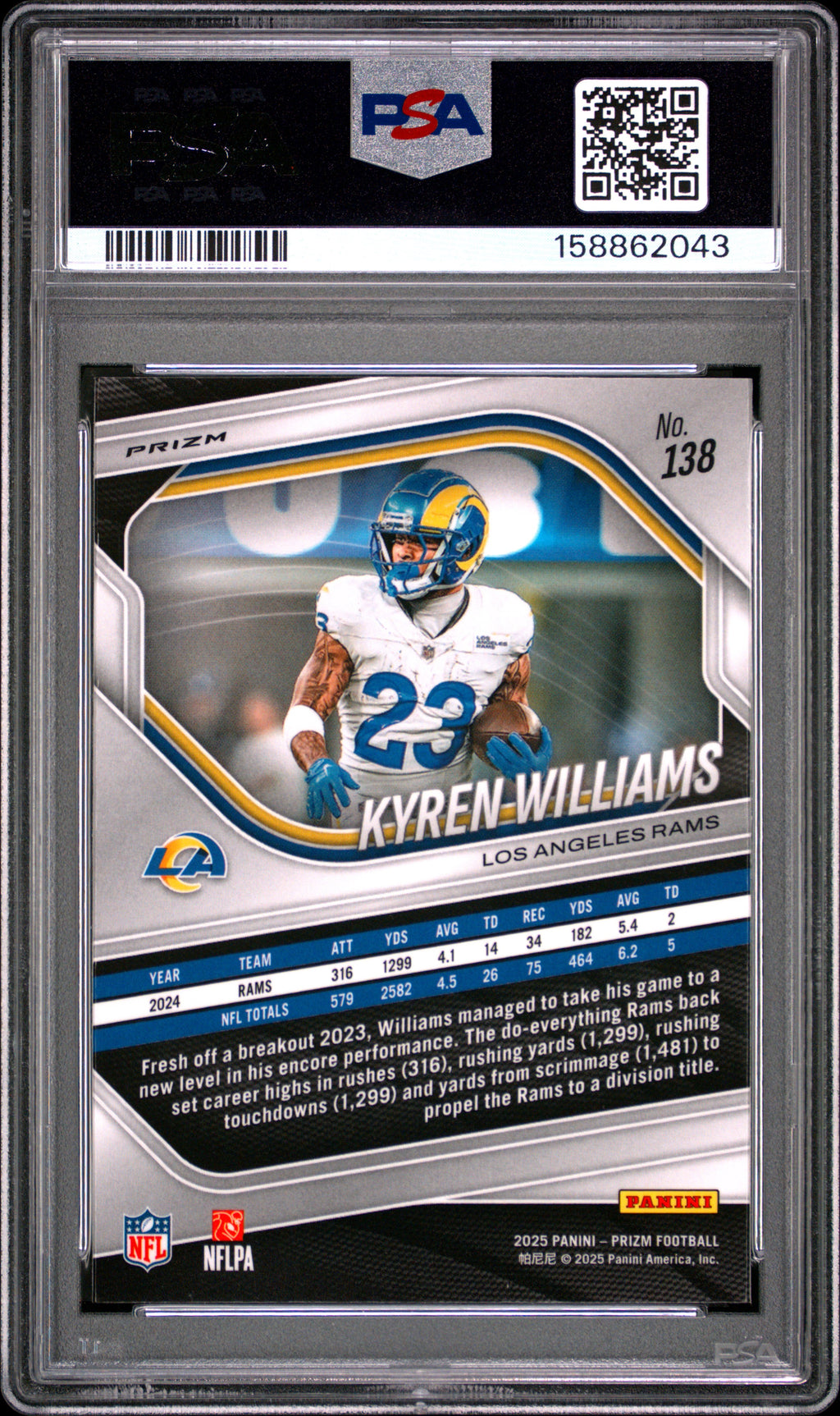 2025 Panini Prizm #138 Kyren Williams Orange Ice PSA 10