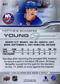 2025-26 Upper Deck #451 Matthew Schaefer