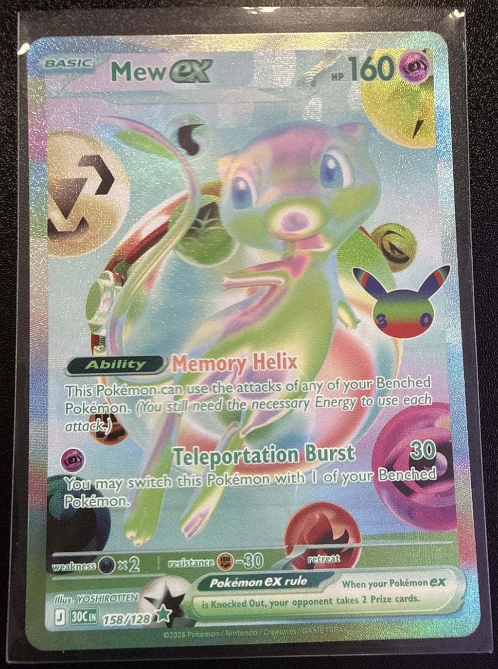 2026 Pokemon 30th Celebration Mew ex 158/128 Futuristic Rare YOSHIROTTEN