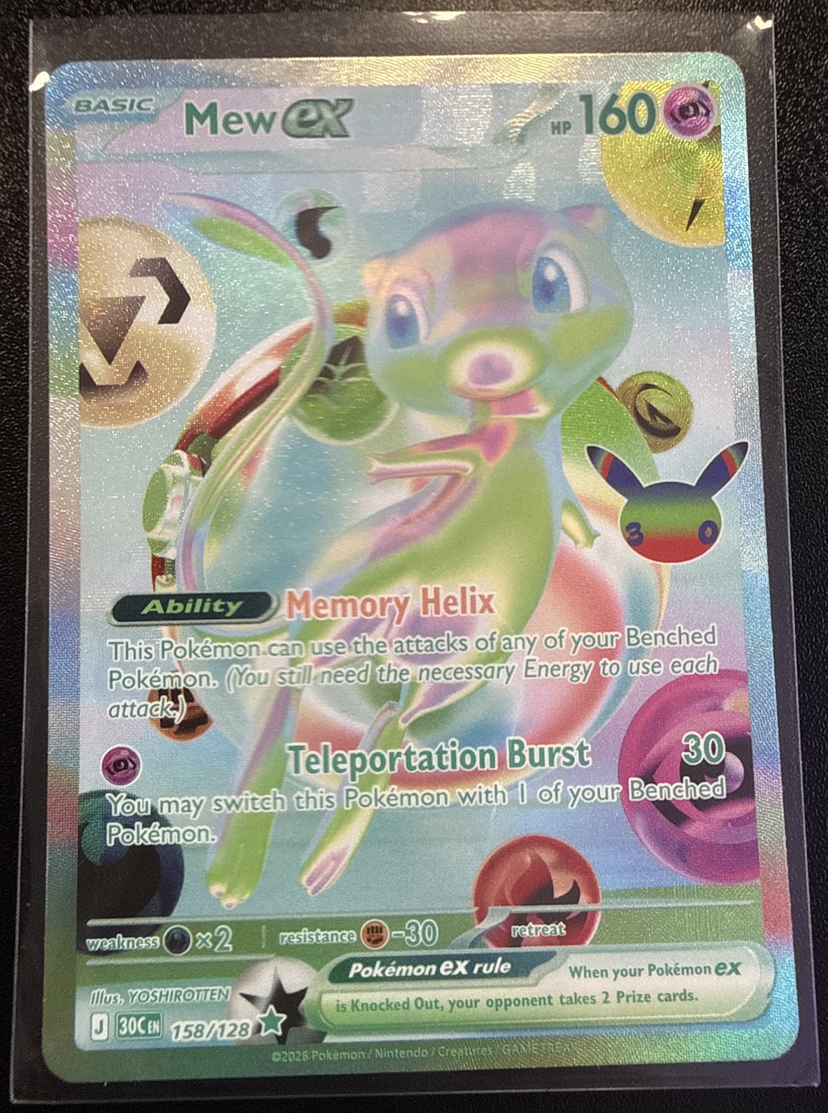 2026 Pokemon 30th Celebration Mew ex 158/128 Futuristic Rare YOSHIROTTEN