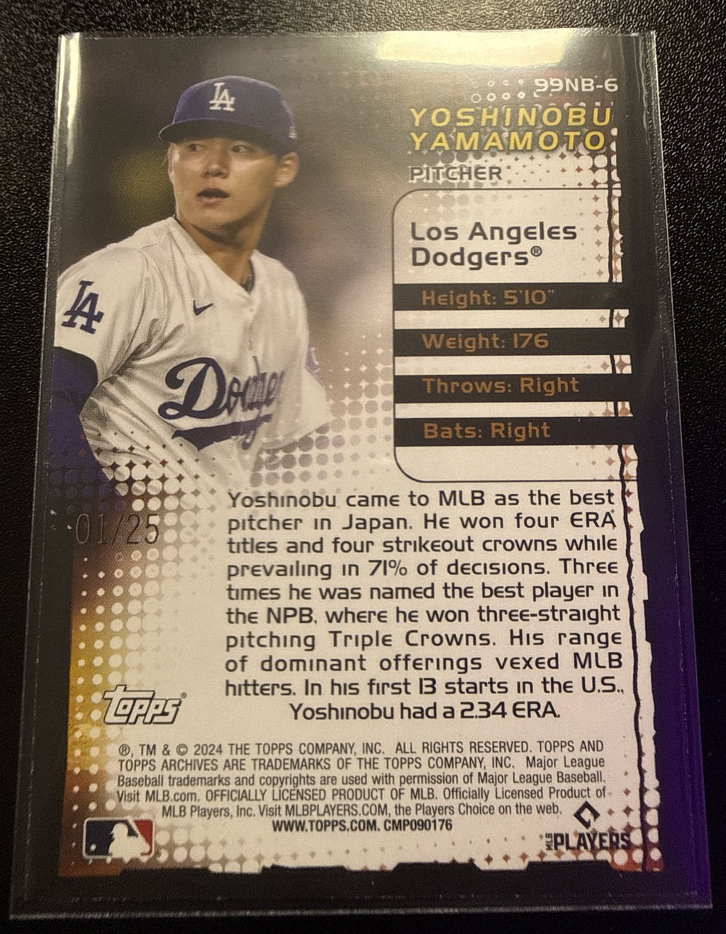2024 Topps Archives Yoshinobu Yamamoto New Breed Red Foil #01/25 RC Dodgers