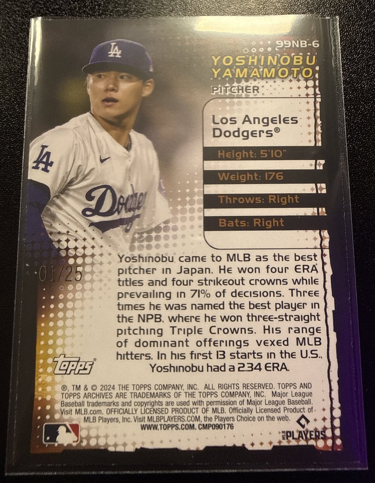 2024 Topps Archives Yoshinobu Yamamoto New Breed Red Foil #01/25 RC Dodgers