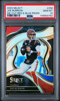 2023 Panini Select #256 Joe Burrow Club Level Red & Blue Die-Cut PSA 10