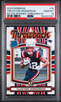 2025 Donruss Rated Rookie Throwback #19 TreVeyon Henderson RC PSA 10