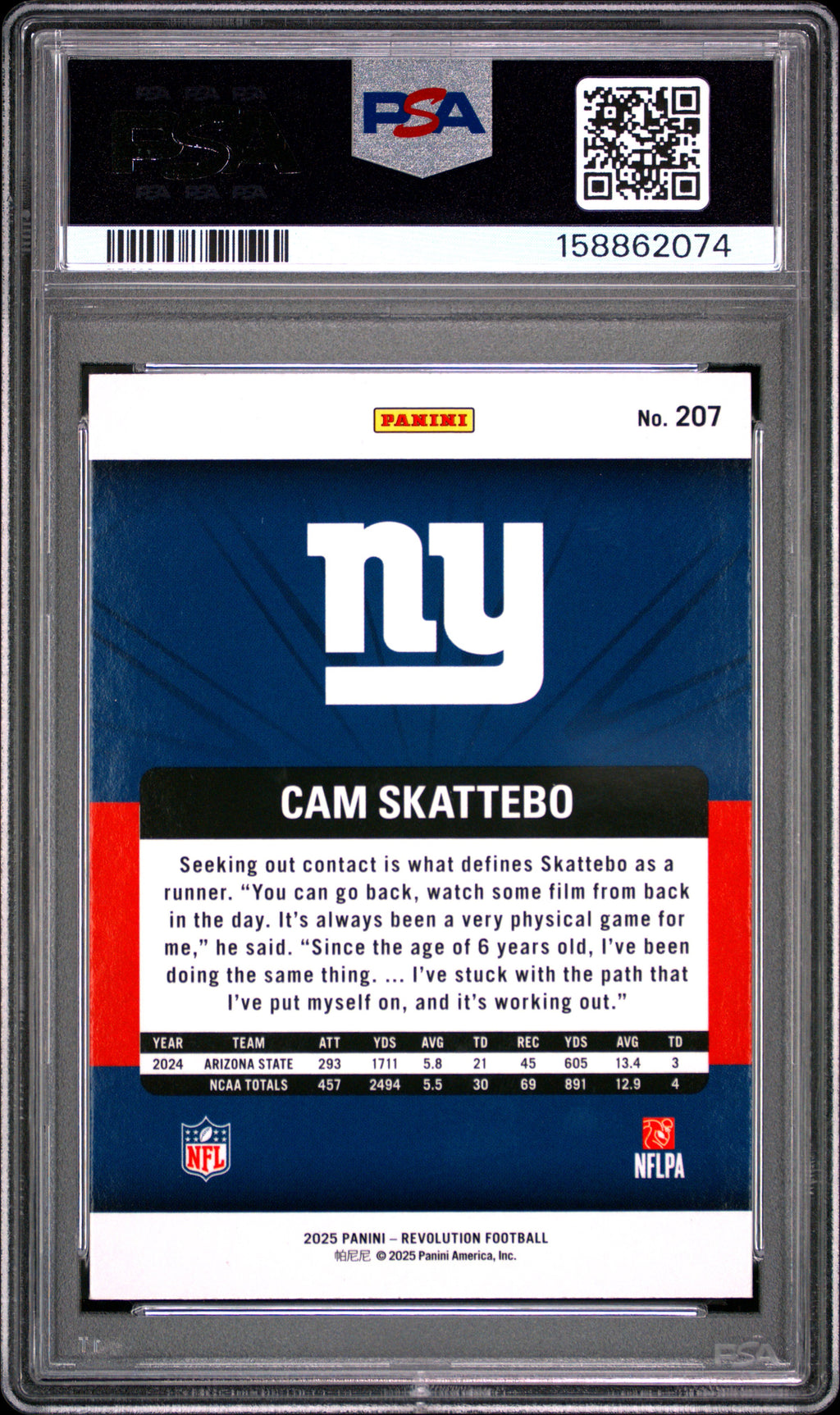 2025 Panini Revolution #207 Cam Skattebo RC PSA 10