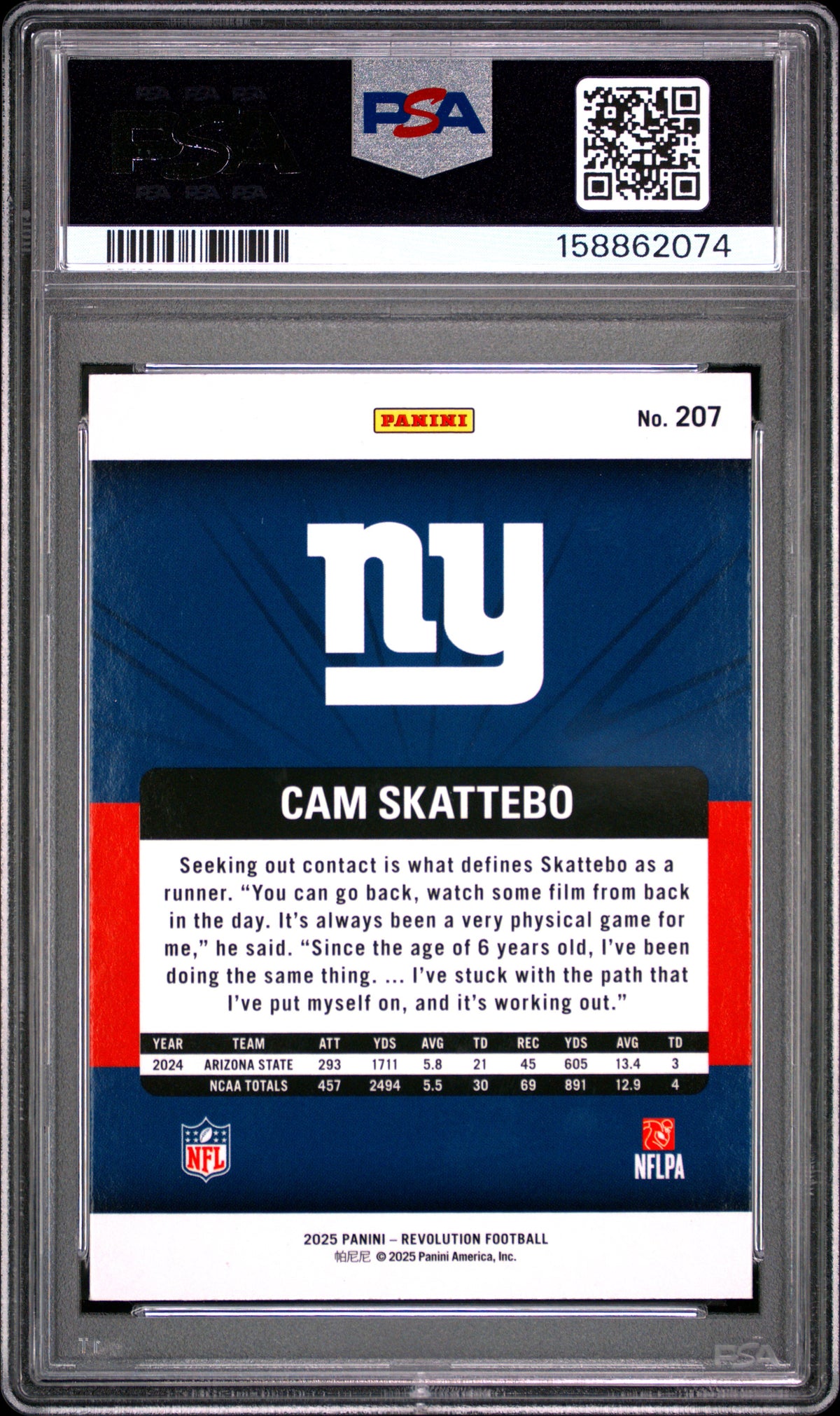 2025 Panini Revolution #207 Cam Skattebo RC PSA 10