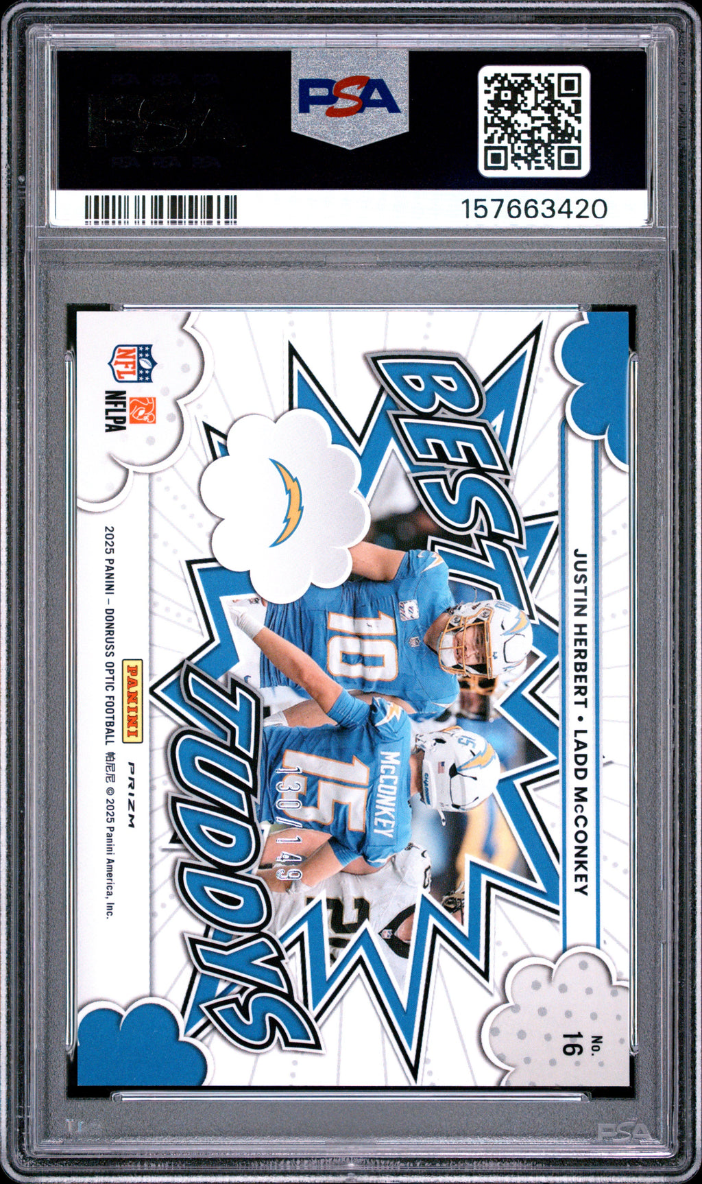 2025 Optic Best Tuddys #16 Herbert/McConkey Black Pandora #130/149 PSA 10