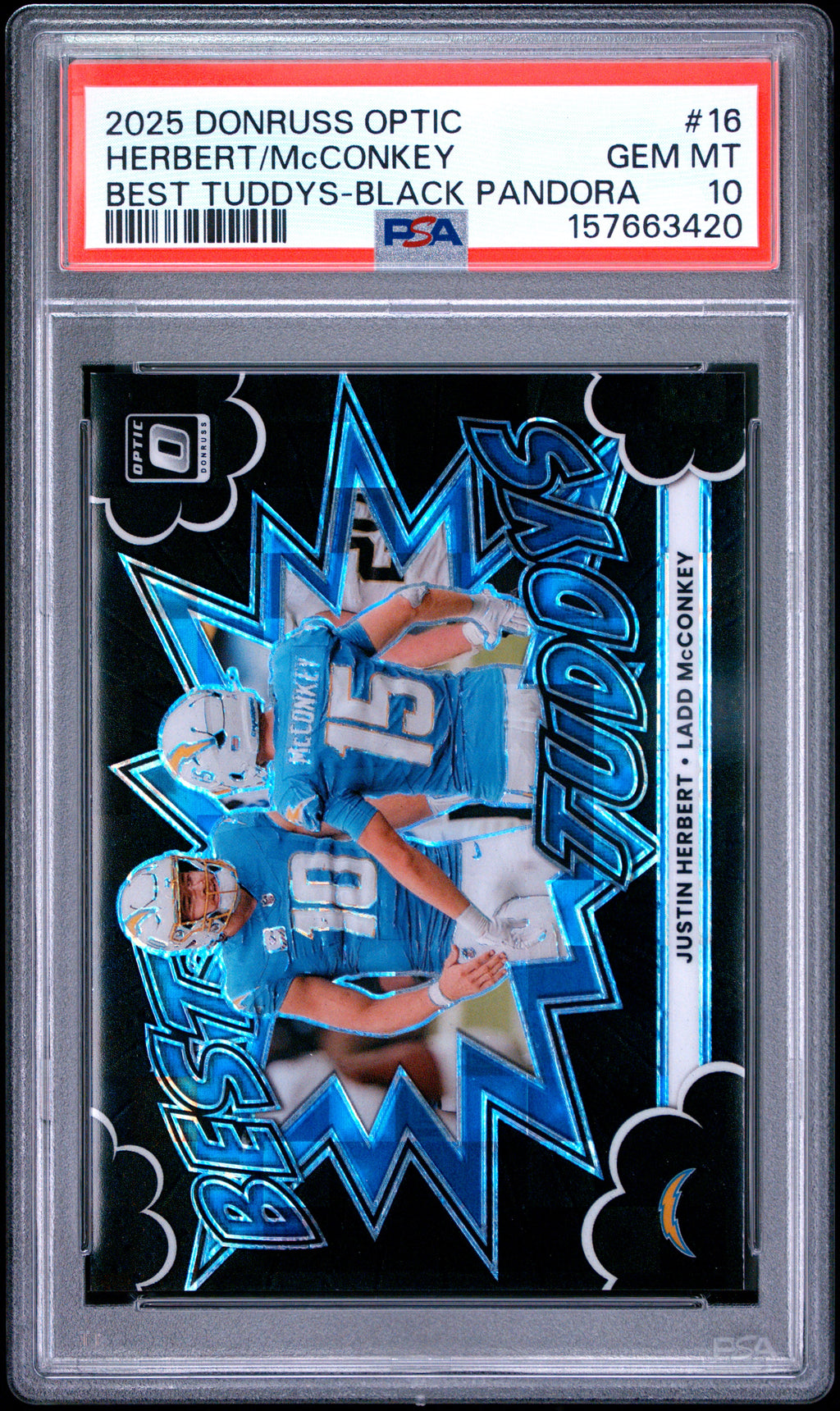 2025 Optic Best Tuddys #16 Herbert/McConkey Black Pandora #130/149 PSA 10