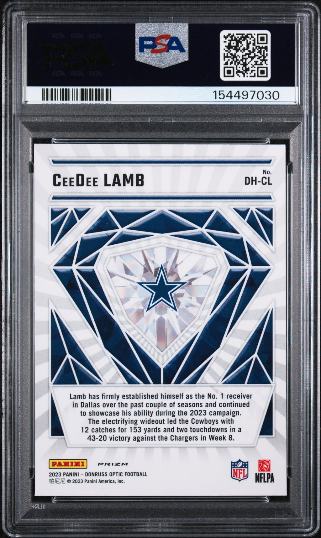 2023 Donruss Optic Diamond Hands #DH-CL CeeDee Lamb PSA 10
