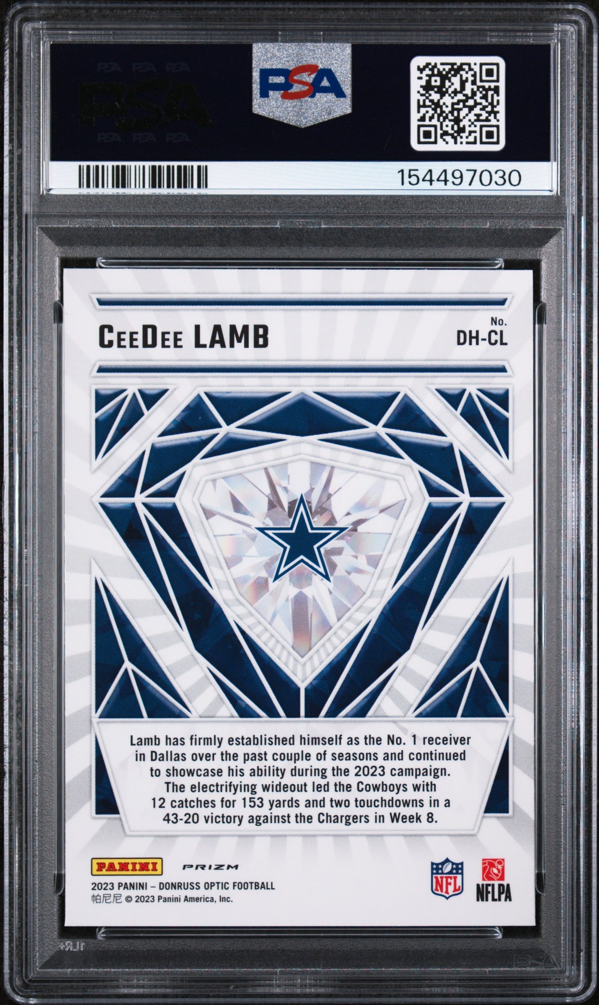 2023 Donruss Optic Diamond Hands #DH-CL CeeDee Lamb PSA 10