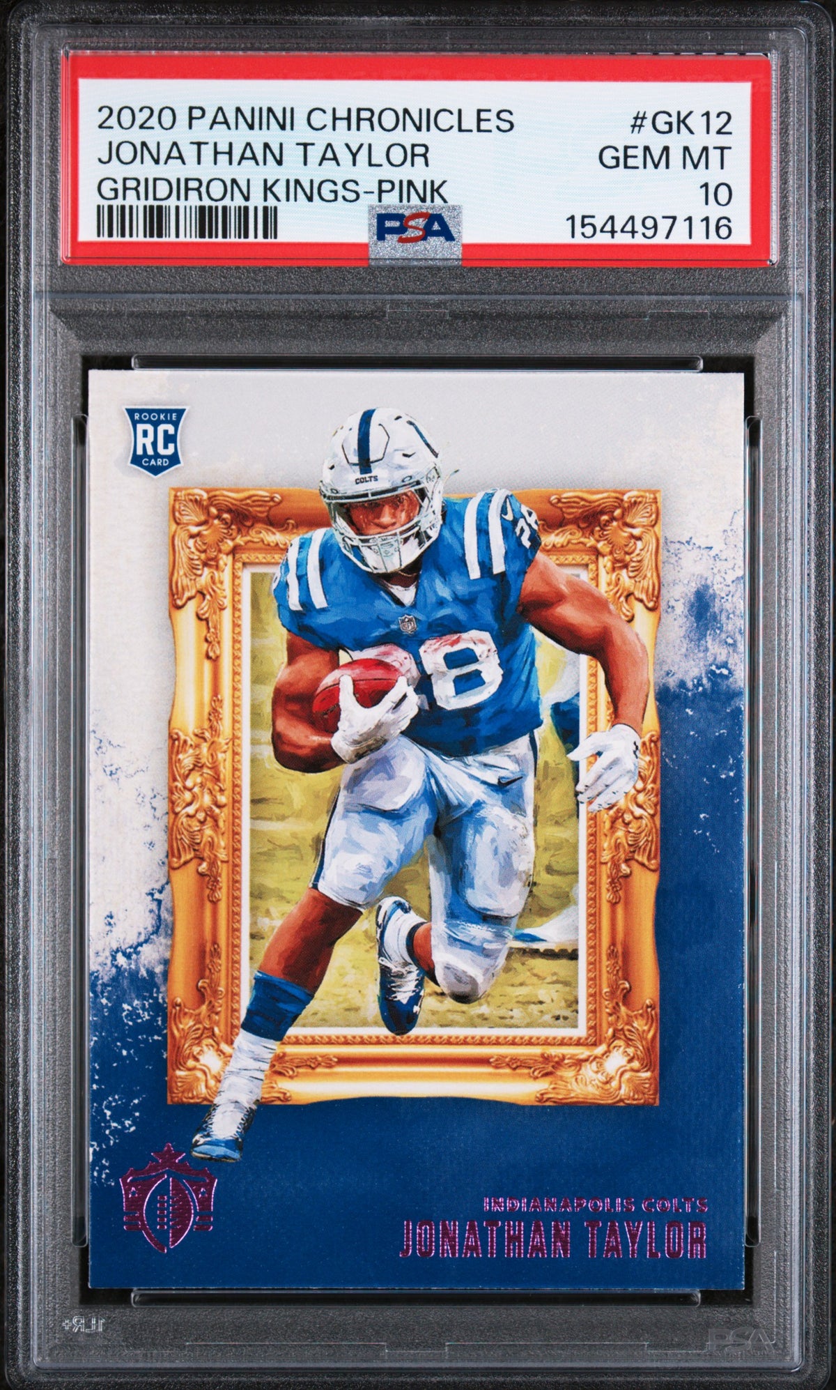 2020 Chronicles Gridiron Kings #GK-12 Jonathan Taylor RC Pink PSA 10