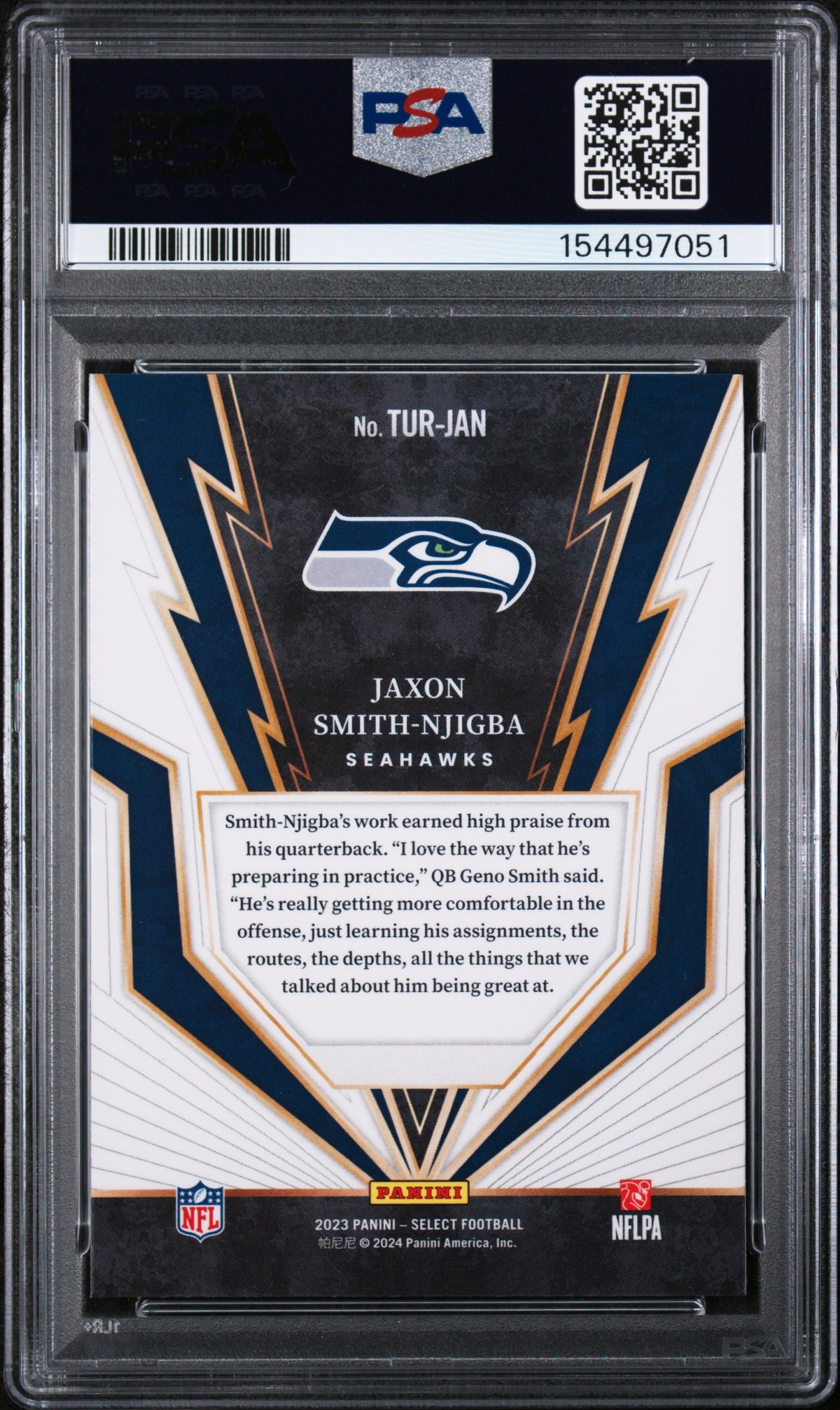 2023 Select Turbocharged #TUR-JAN Jaxon Smith-Njigba RC PSA 10
