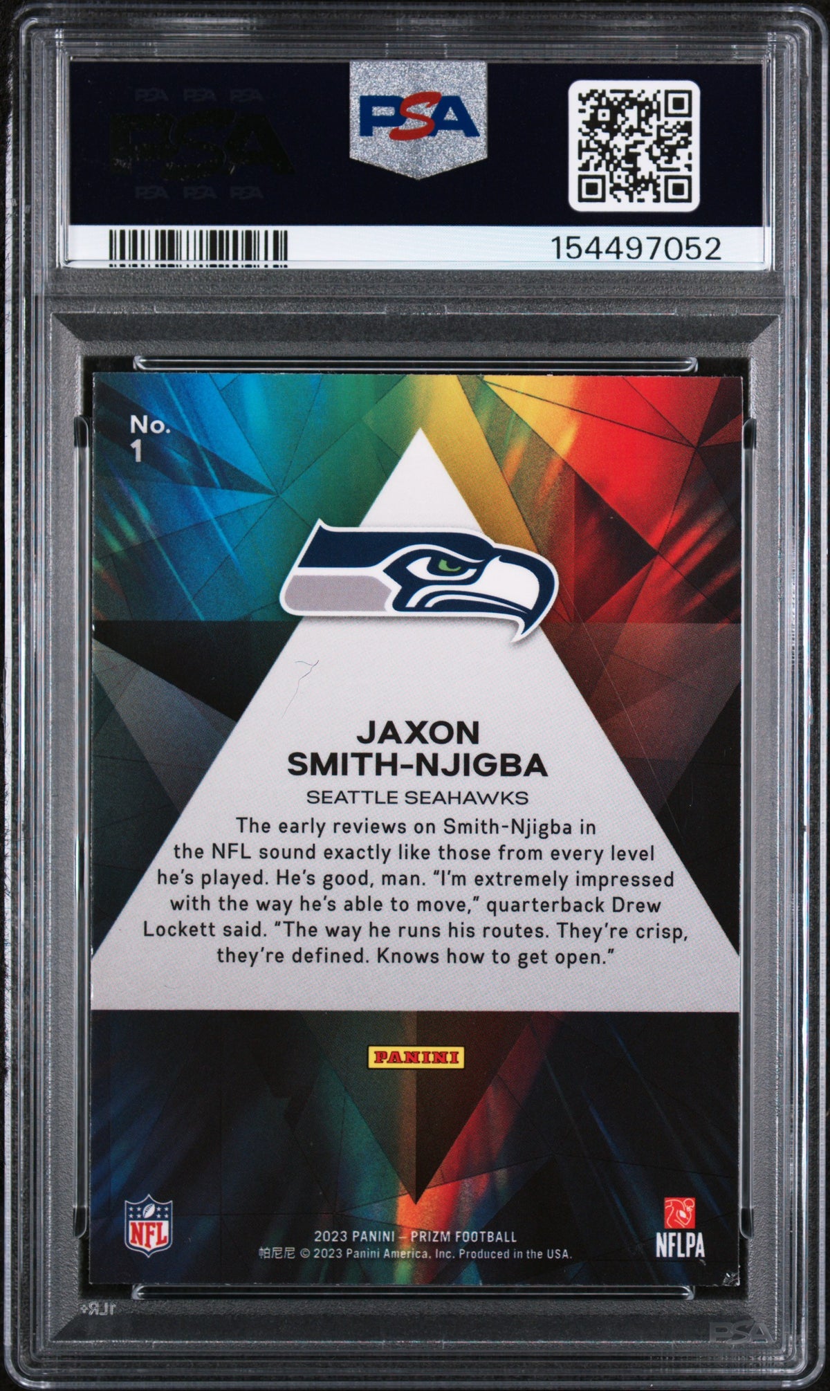 2023 Panini Prizm Prizmatic #1 Jaxon Smith-Njigba RC PSA 10