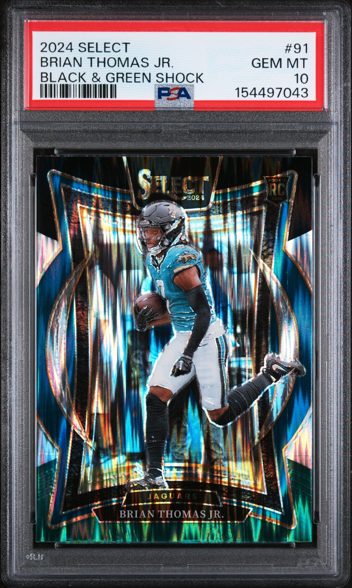 2024 Panini Select #91 Brian Thomas Jr. RC Black & Green Shock PSA 10