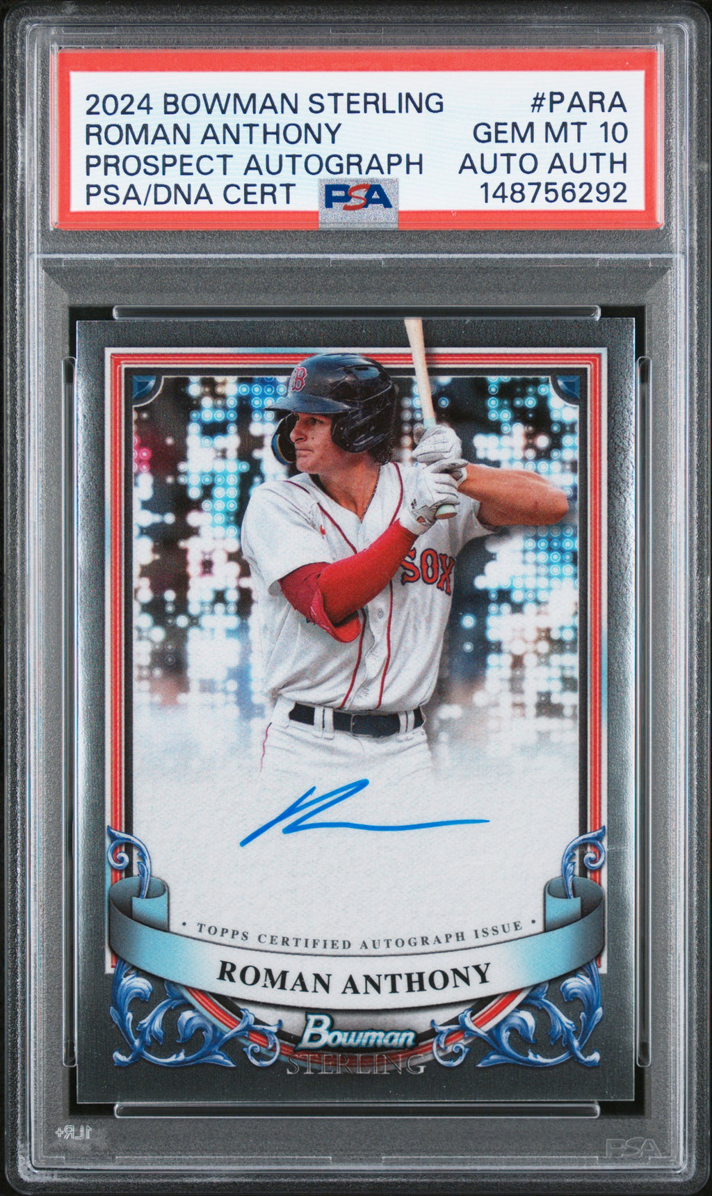2024 Bowman Sterling Prospect Auto #PA-RA Roman Anthony Red Sox PSA 10