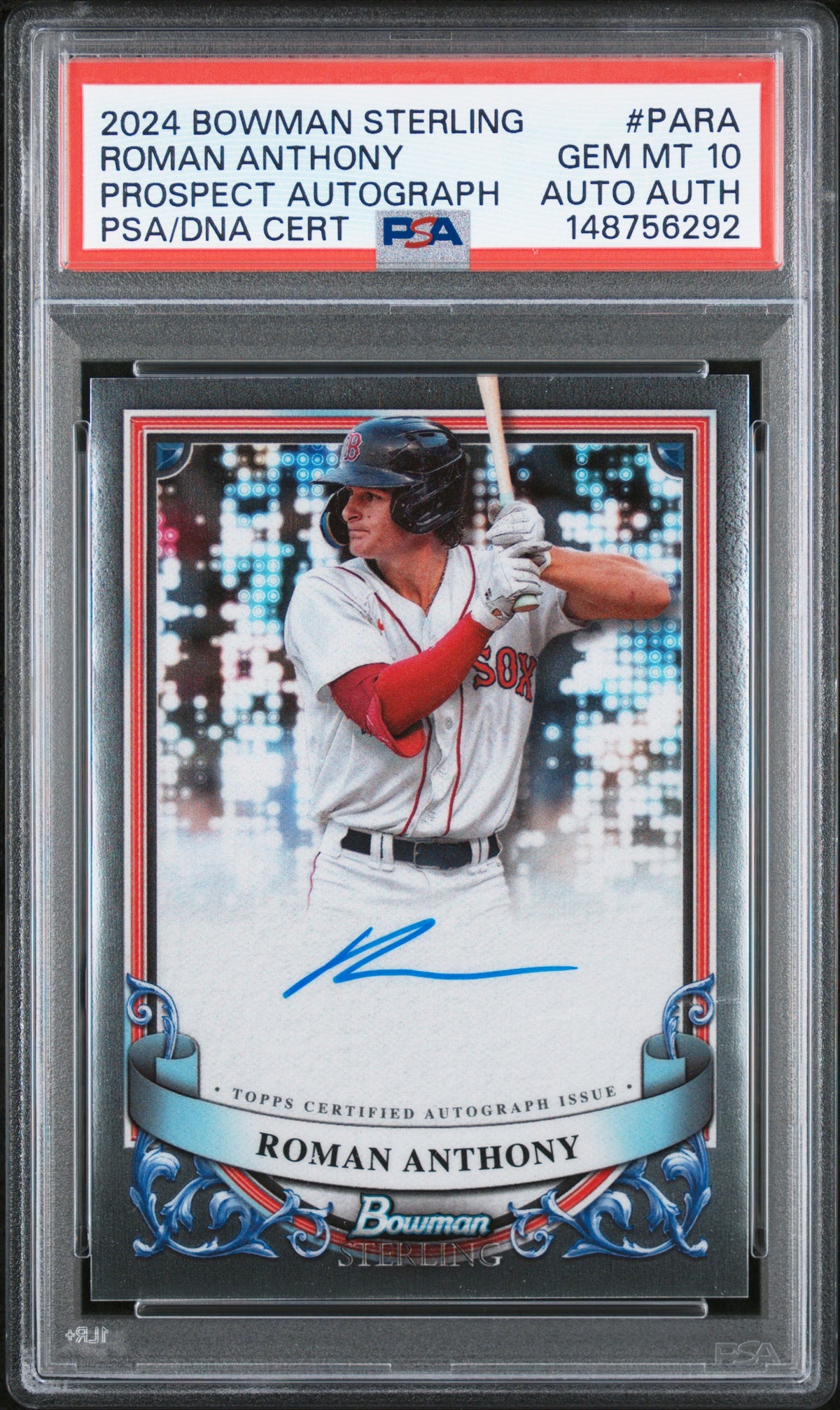 2024 Bowman Sterling Prospect Auto #PA-RA Roman Anthony Red Sox PSA 10