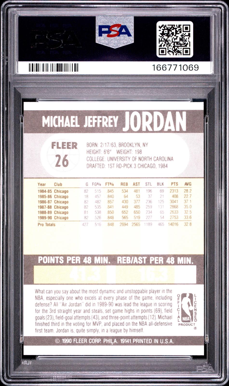 1990 Fleer #26 Michael Jordan PSA 8