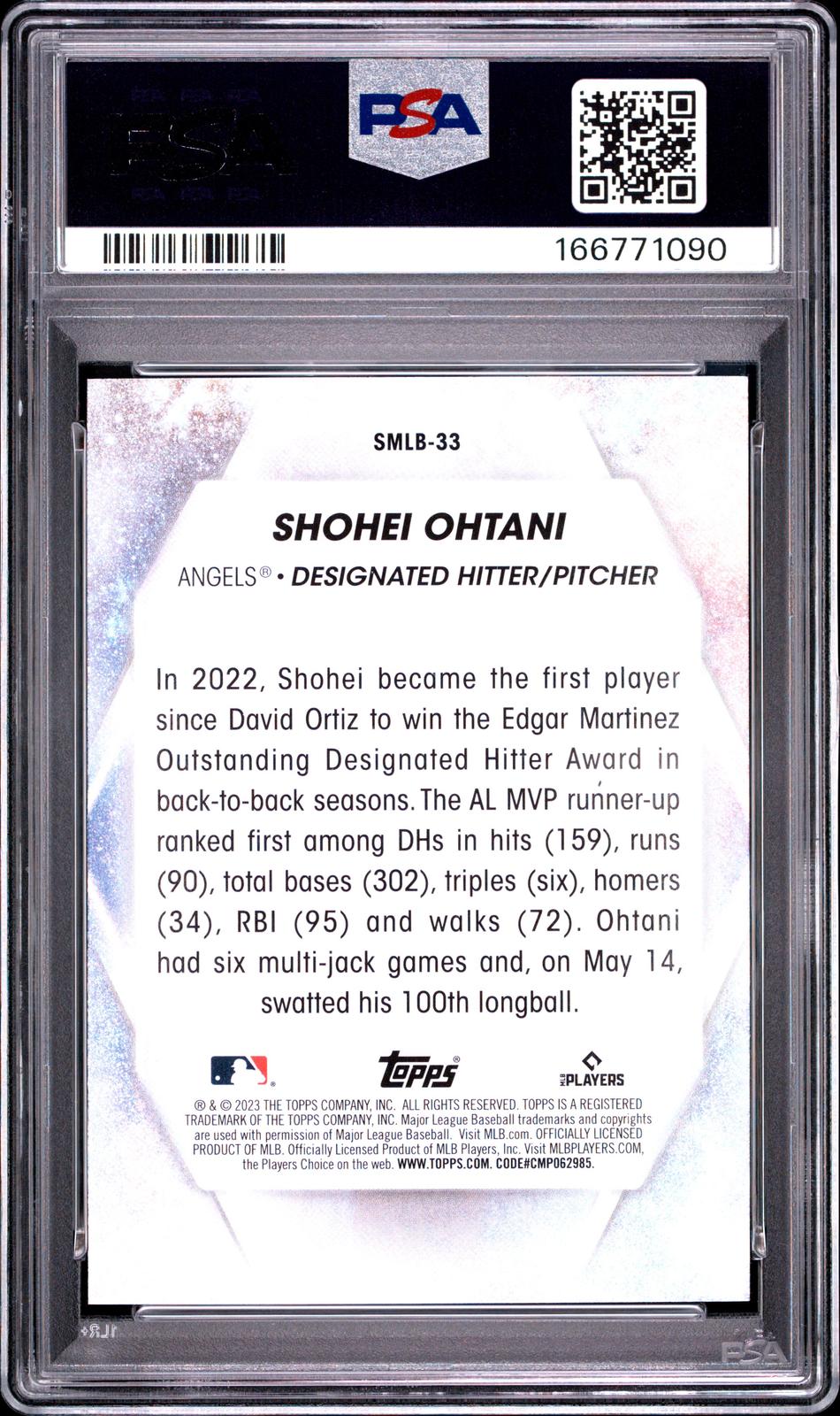2023 Topps Stars Of Mlb #SMLB33 Shohei Ohtani Series 2 PSA 10